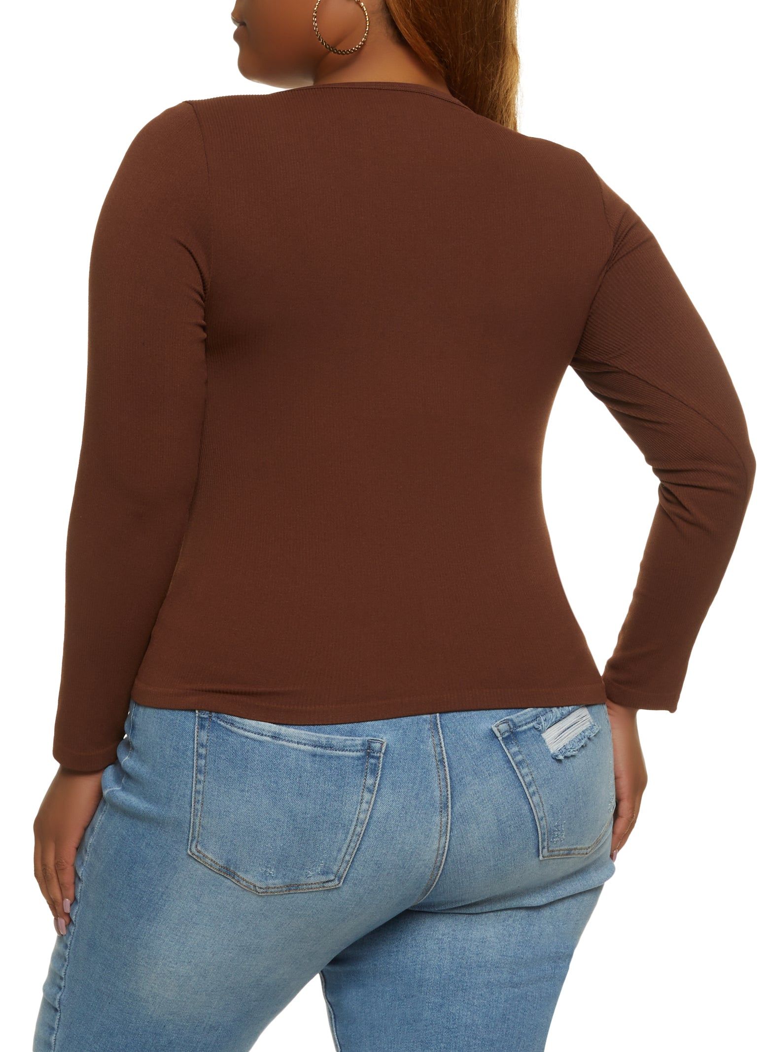Plus Size Ribbed Seamless Square Neck Top sold by Rainbow product image thumbnail 2
