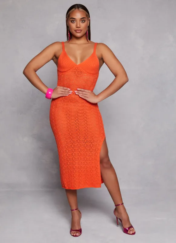 Crochet Knit Bustier Tank Dress sold by Rainbow