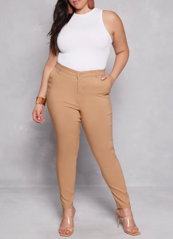 Plus Size Hyperstretch Skinny Leg Dress Pants sold by Rainbow