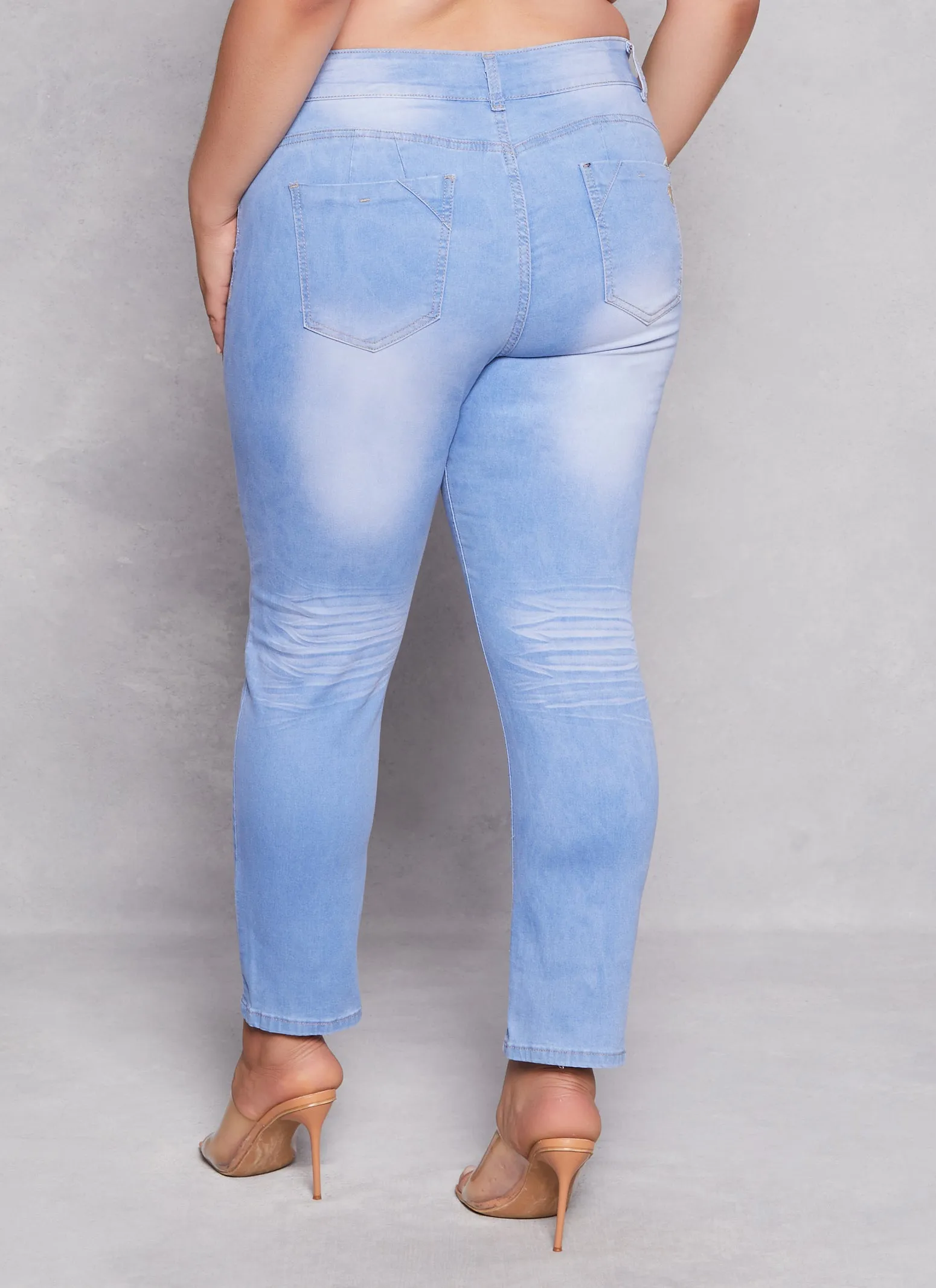 Plus Size VIP Whiskered Skinny Jeans sold by Rainbow product image thumbnail 3