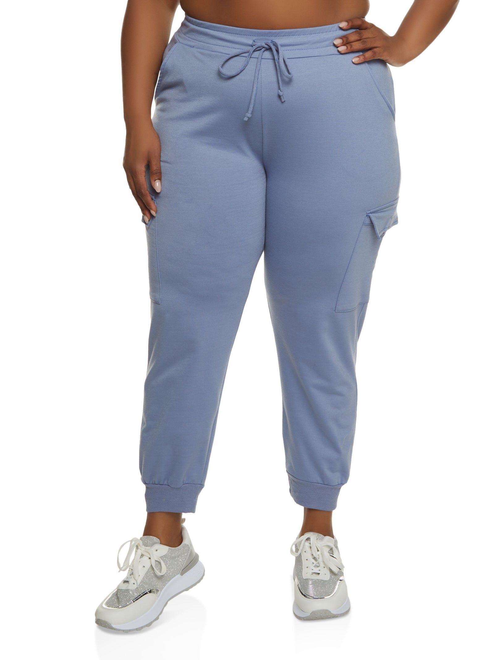 Plus Size French Terry Cargo Pocket Joggers sold by Rainbow