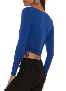 Keyhole Side Faux Wrap Crop Top sold by Rainbow