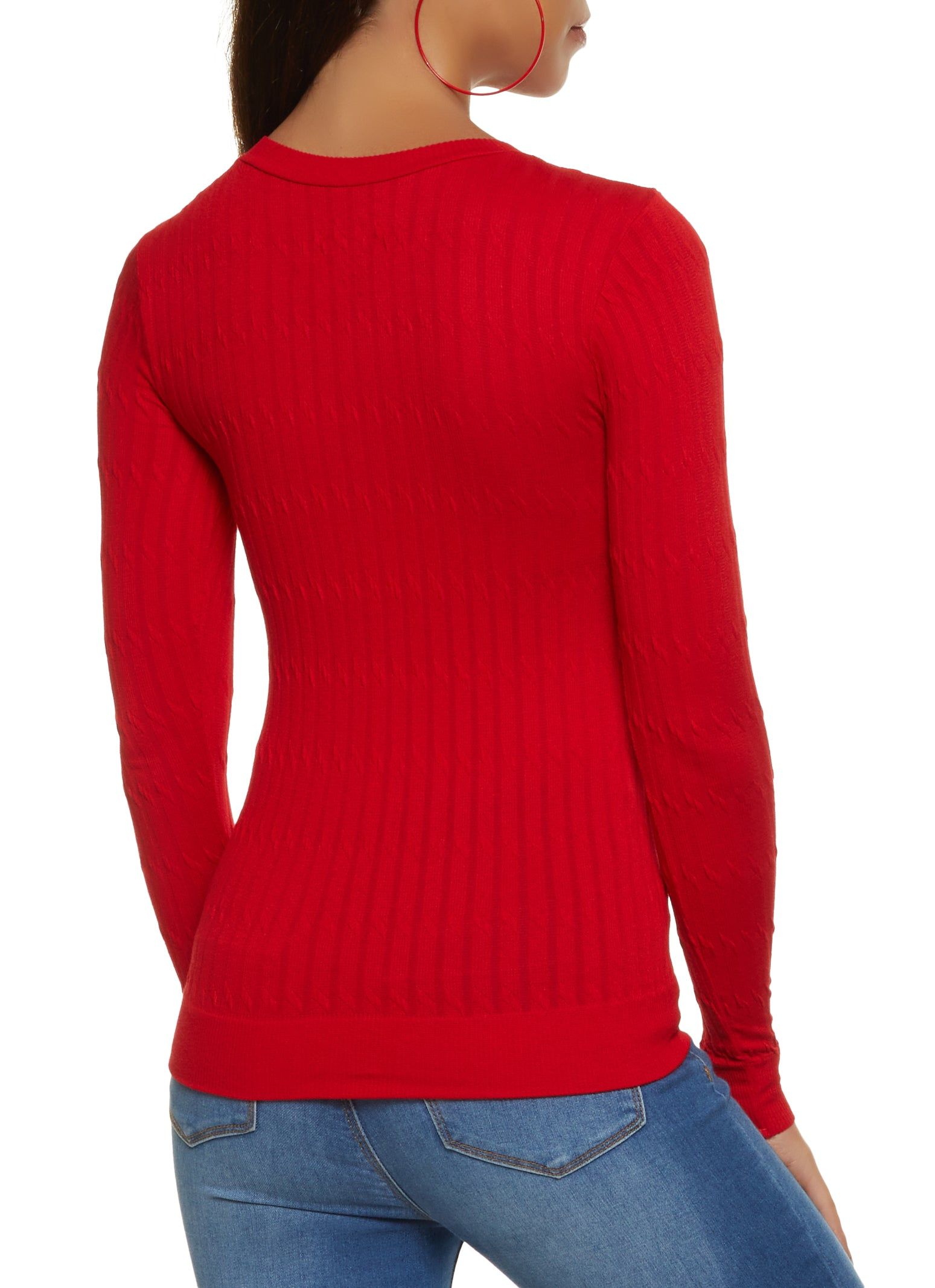 Seamless Cable Knit Long Sleeve Top sold by Rainbow product image thumbnail 2