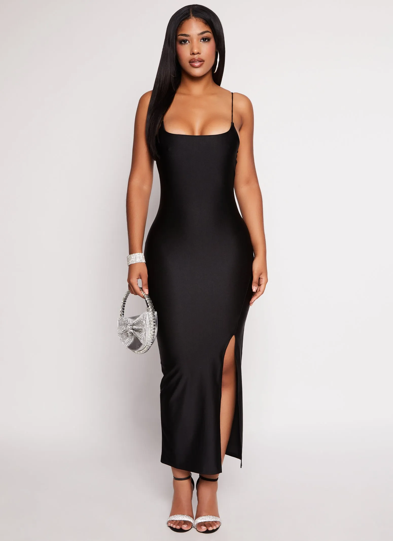 Thin Strap Side Slit Bodycon Maxi Dress sold by Rainbow