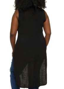 Plus Size Mock Neck Ribbed Cut Out High Low Top sold by Rainbow