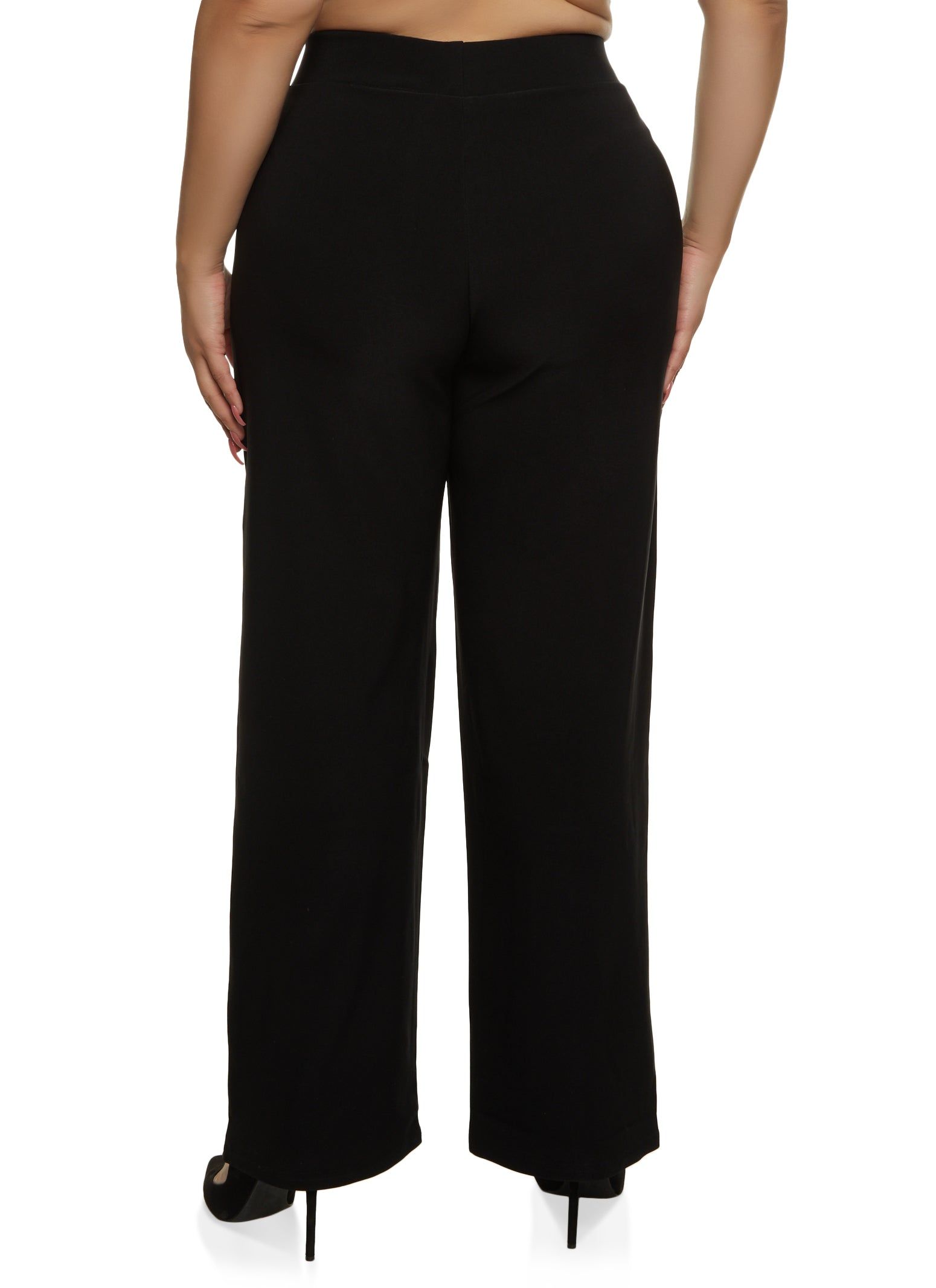 Plus Size Faux Button Detail Wide Leg Dress Pants sold by Rainbow product image thumbnail 2