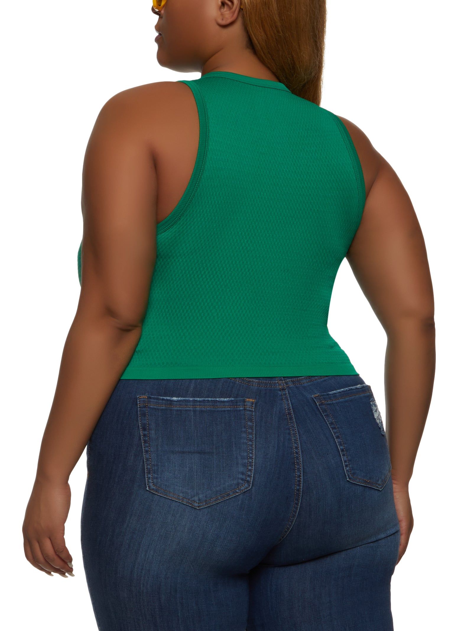 Plus Size Textured Knit Racerback Tank Top sold by Rainbow product image thumbnail 2