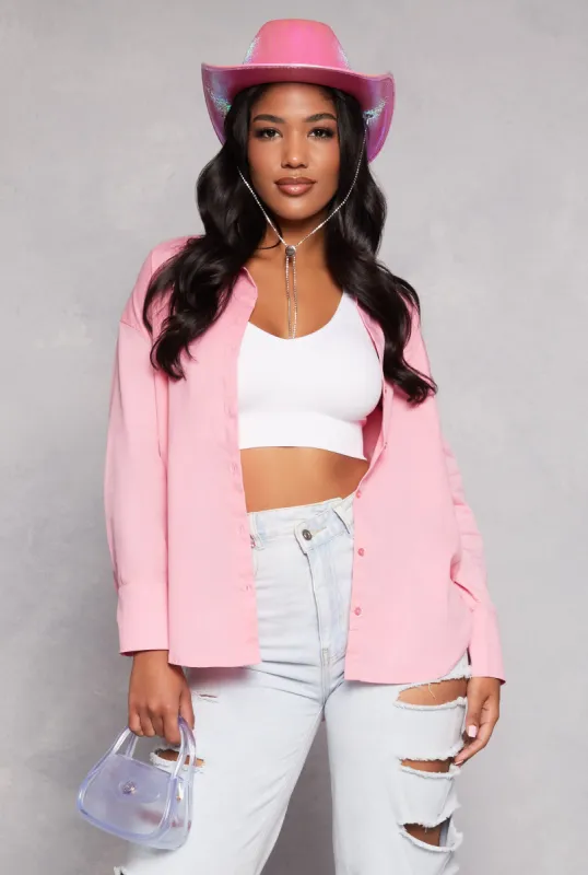 Button Front Long Sleeve Tunic Shirt sold by Rainbow