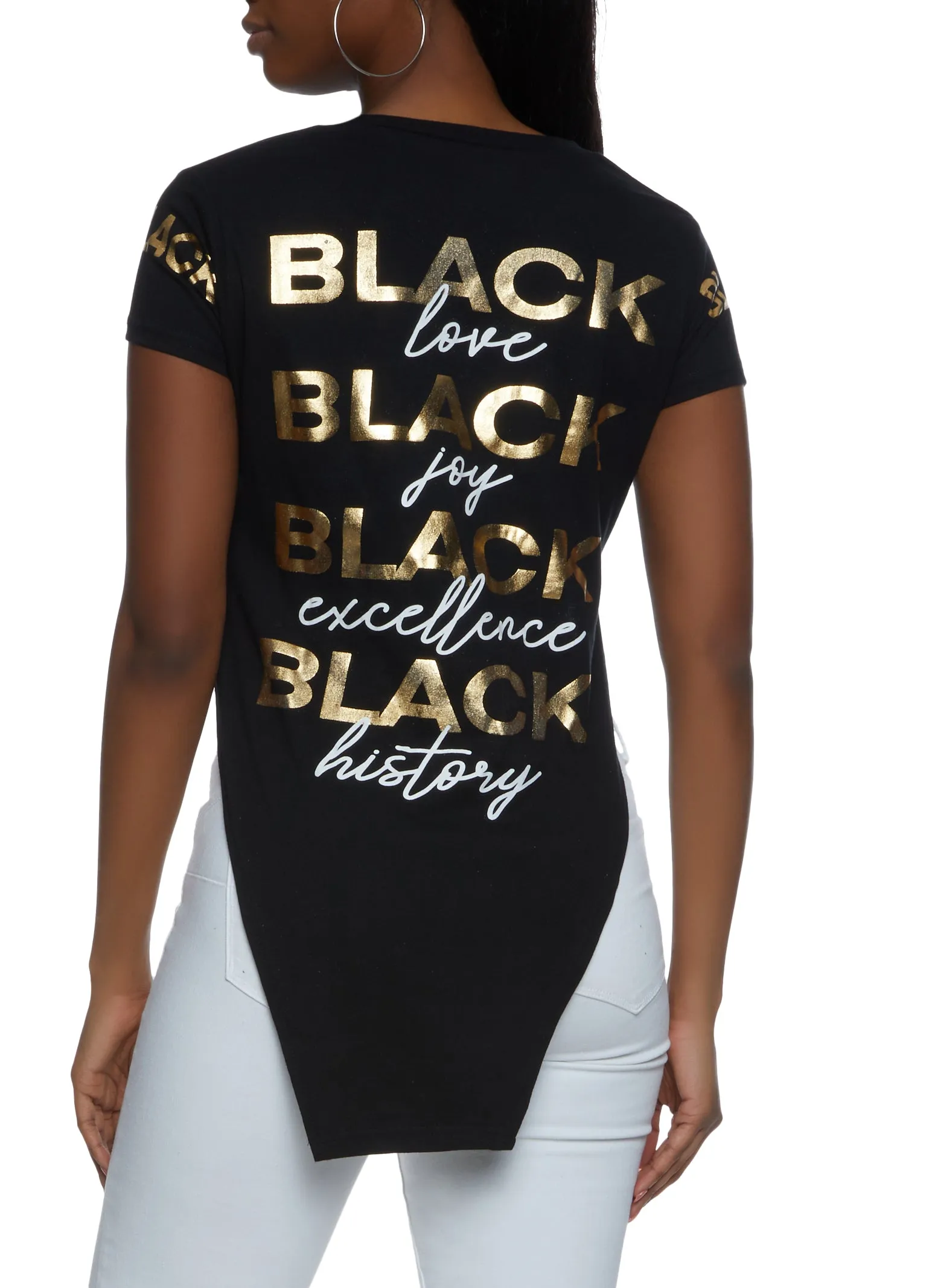 Black Sequin Knot Front Graphic Tee sold by Rainbow product image thumbnail 2