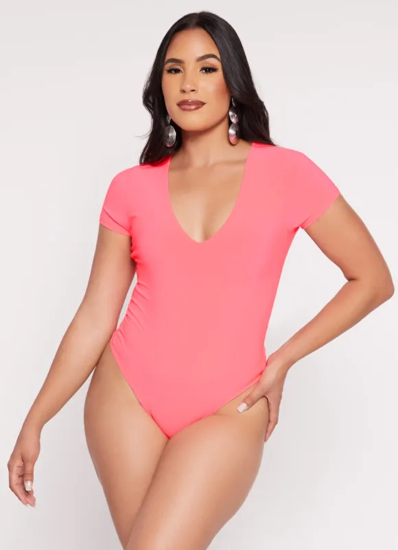 Haute Monde Basic V Neck Bodysuit sold by Rainbow
