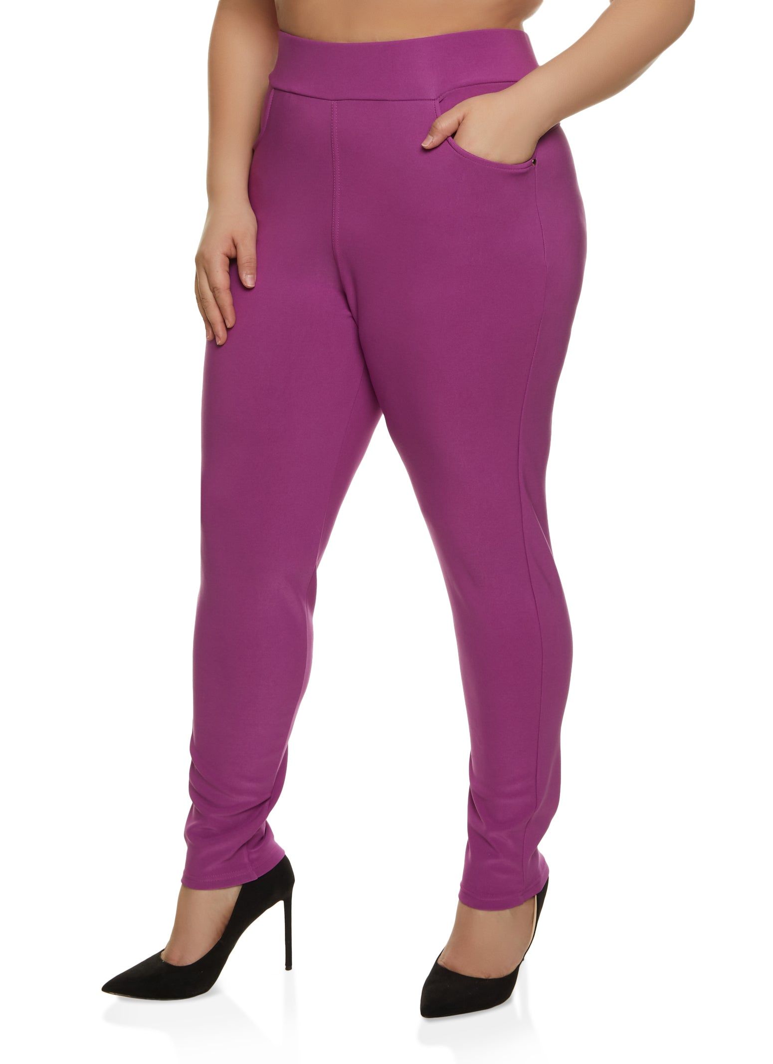 Plus Size Scuba High Waisted Pull On Pants sold by Rainbow