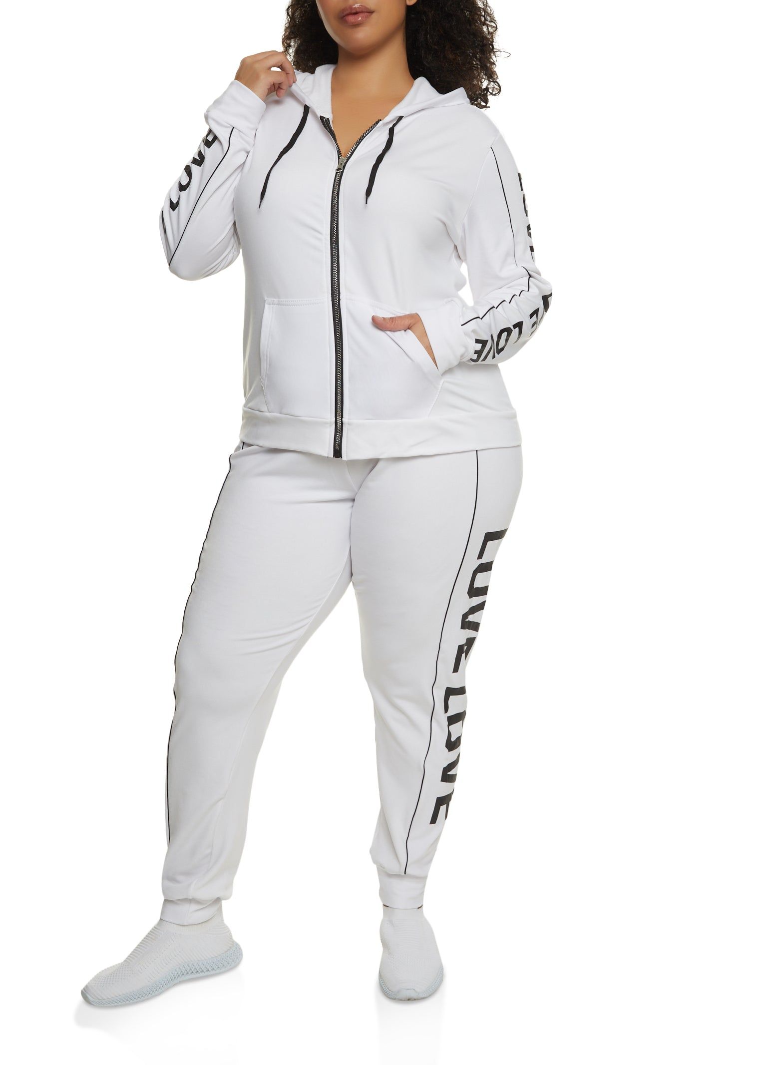 Plus Size Love Side Graphic Zip Front Hoodie sold by Rainbow product image thumbnail 2