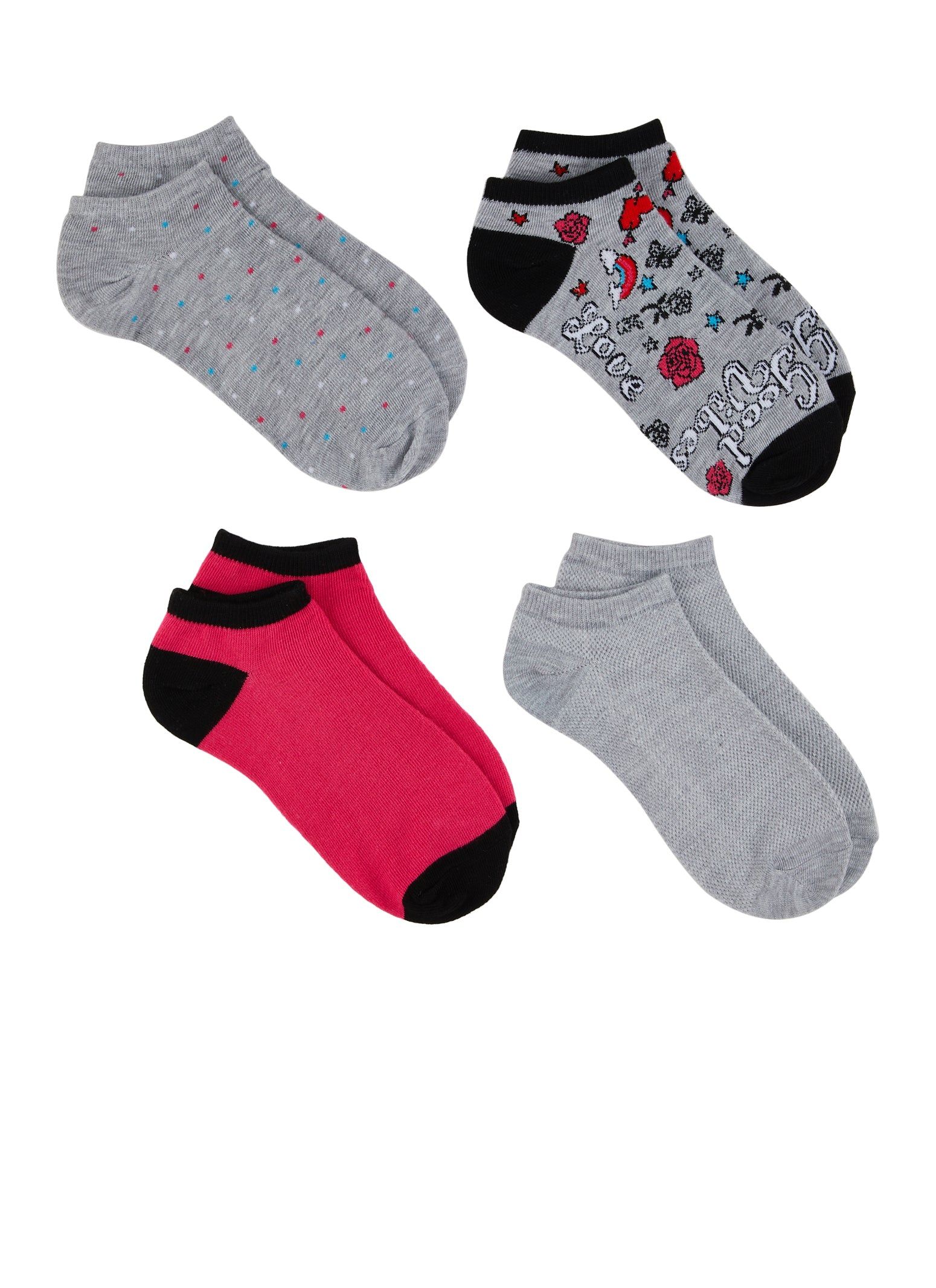Love Good Vibes Graphic Print Socks 4 Pack Size 10-13 sold by Rainbow product image thumbnail 2