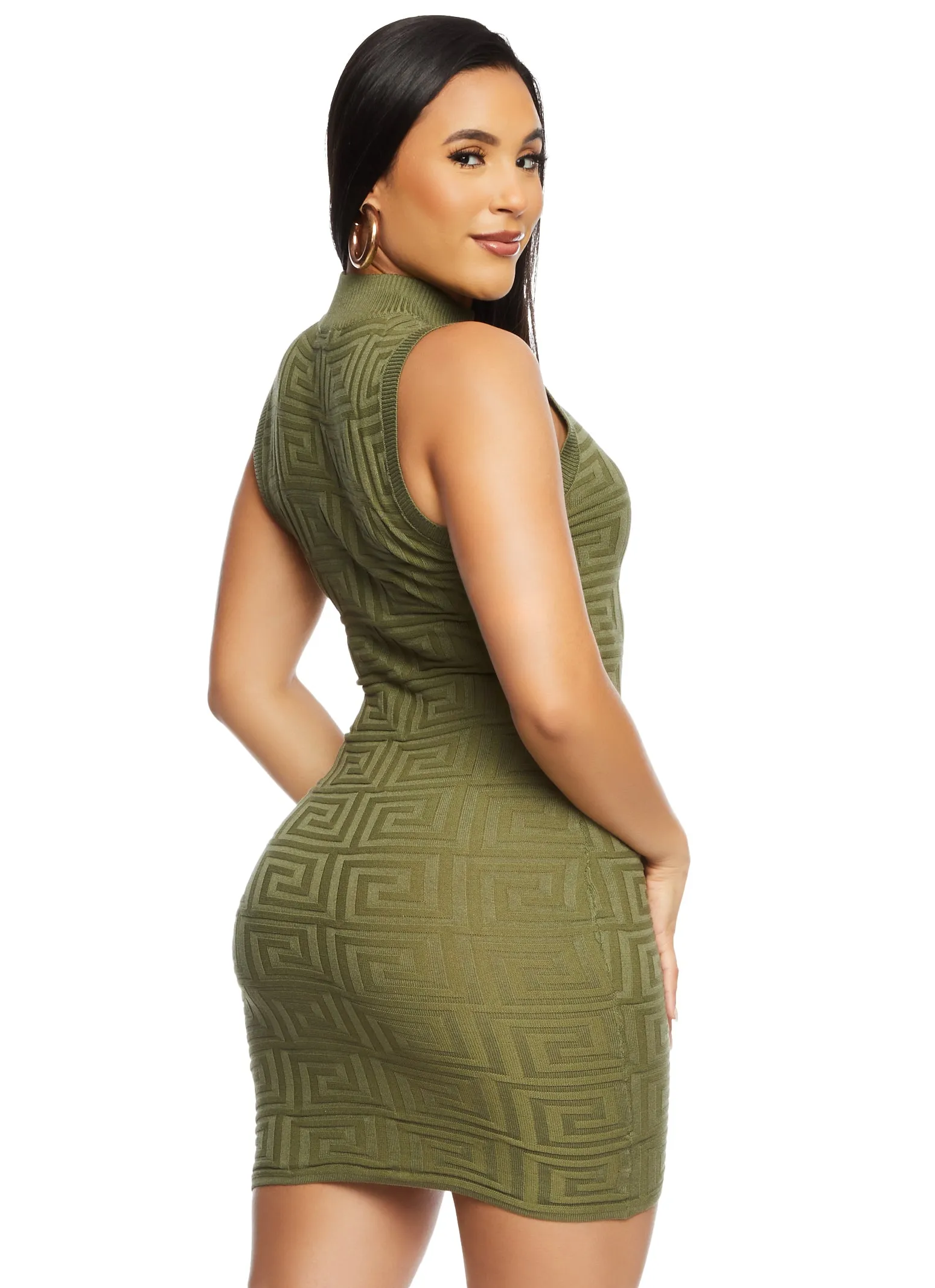 Greek Key Textured Knit Mini Dress sold by Rainbow product image thumbnail 3