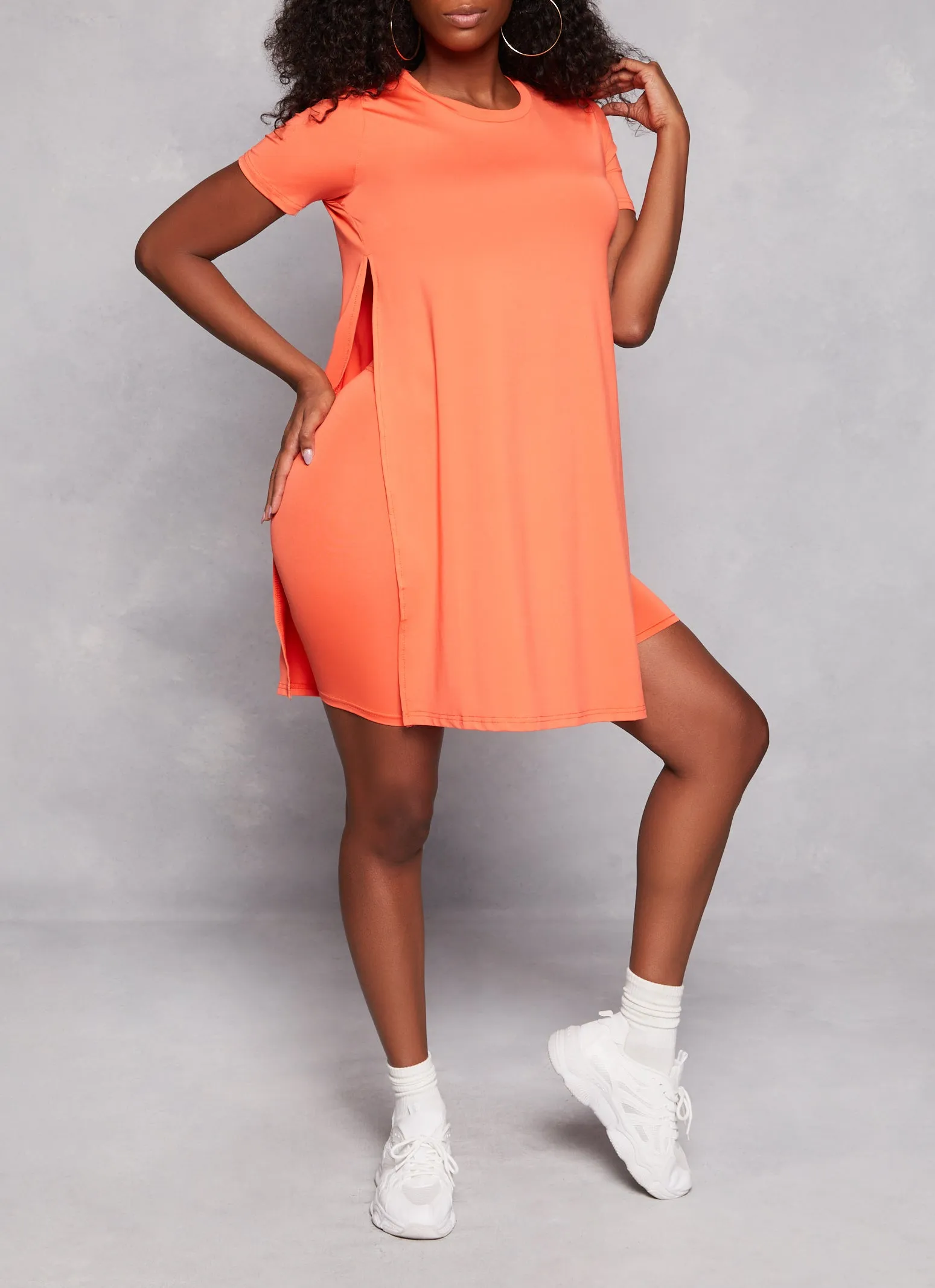 Daisy Crew Neck Side Slit Tunic Tee sold by Rainbow product image thumbnail 2