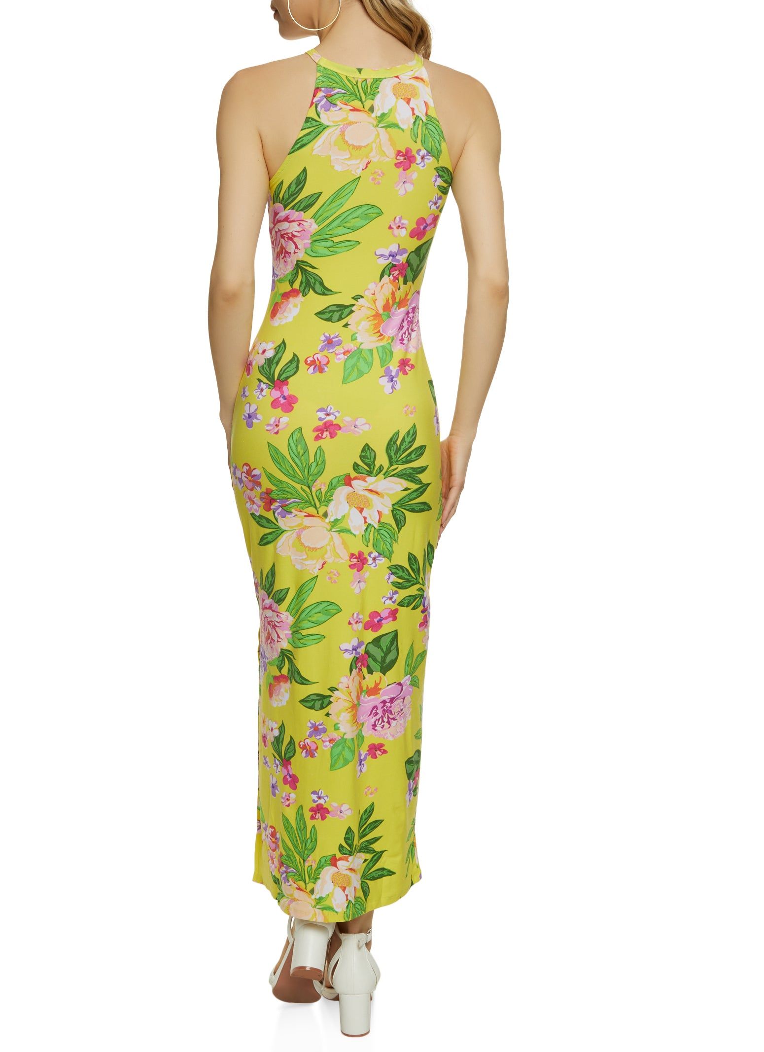Floral Print High Neck Maxi Dress sold by Rainbow product image thumbnail 3