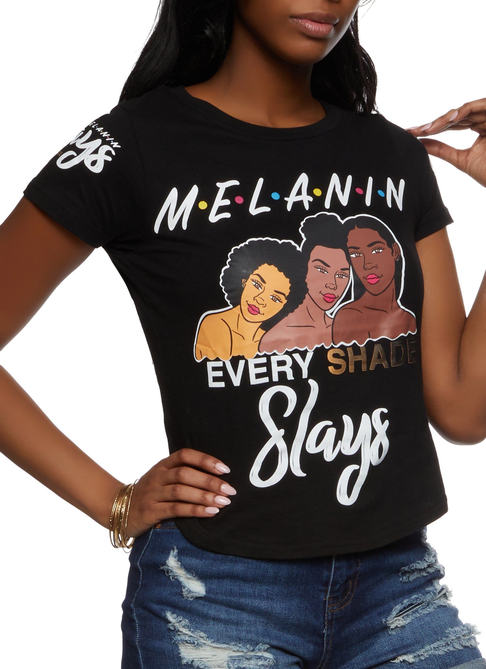 Melanin Every Shade Slays Graphic T Shirt sold by Rainbow