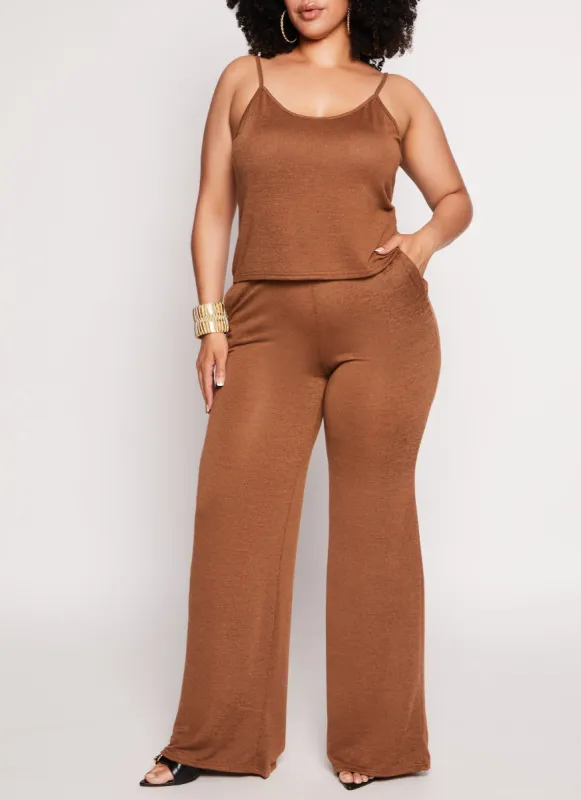 Plus Size Daisy Wide Leg High Waist Pants sold by Rainbow