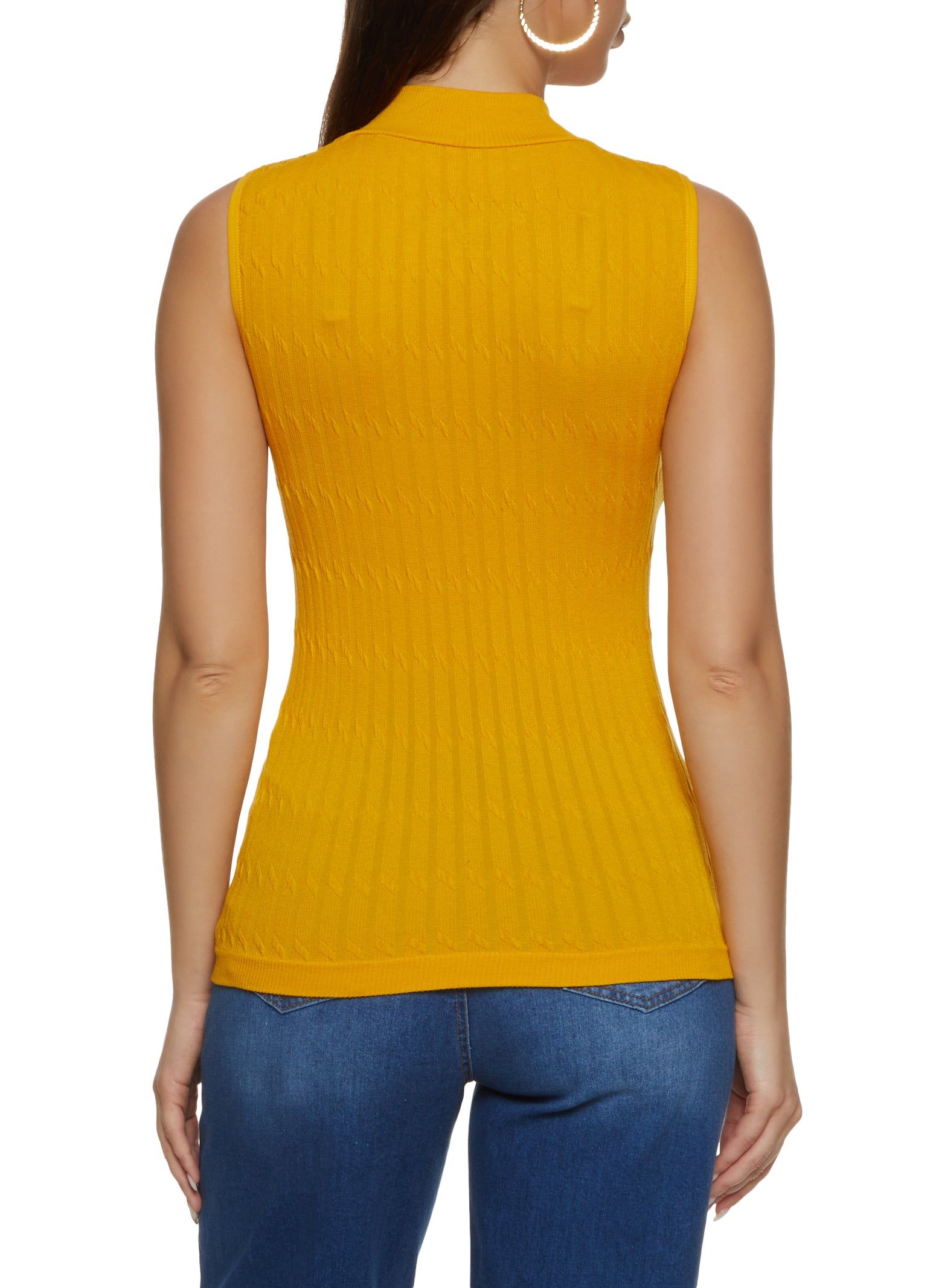 Textured Knit Mock Neck Tank Top sold by Rainbow product image thumbnail 2