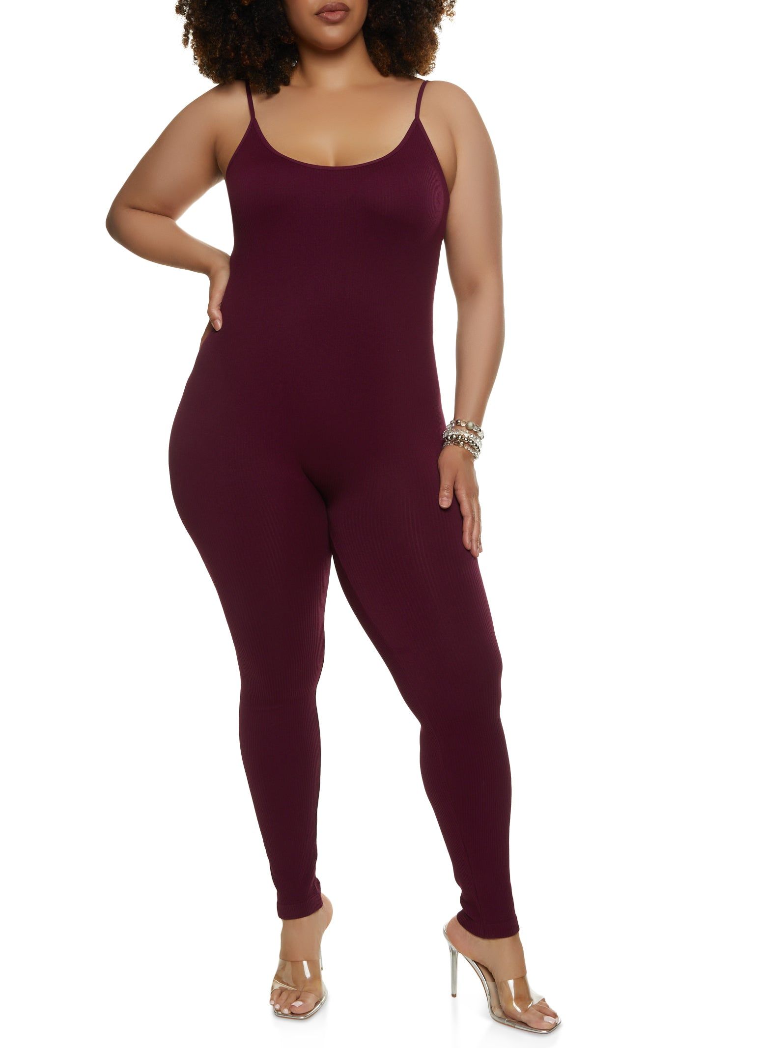 Plus Size Seamless Cami Catsuit sold by Rainbow