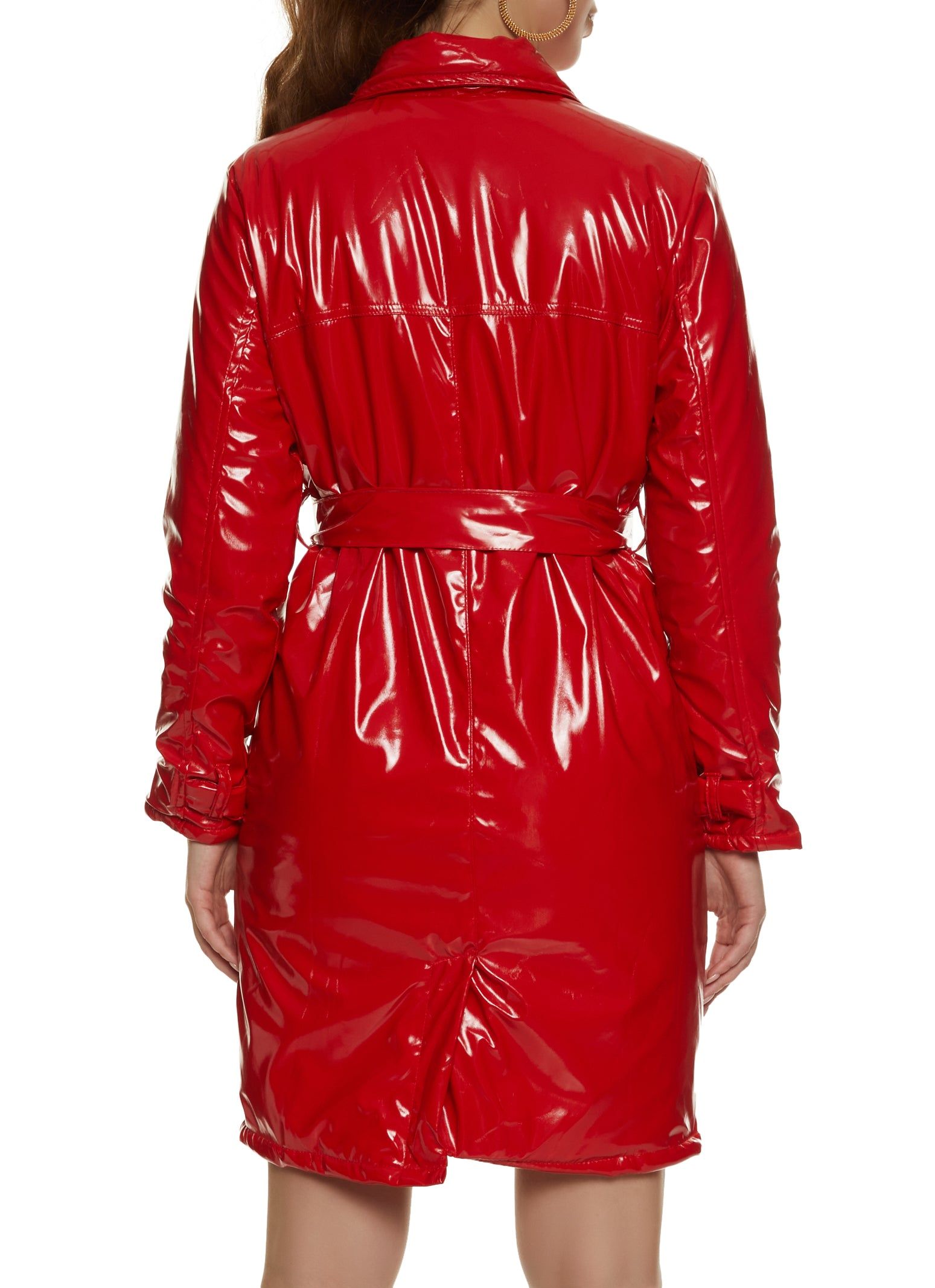 Faux Patent Leather Belted Trench Coat sold by Rainbow product image thumbnail 3