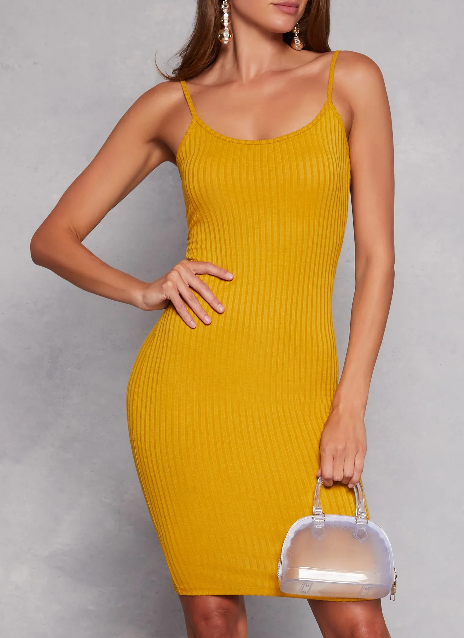 Ribbed Knit Cami Midi Dress sold by Rainbow