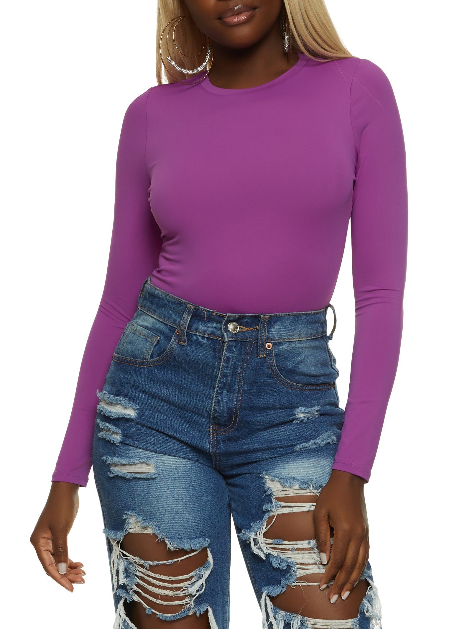Crew Neck Long Sleeve Bodysuit sold by Rainbow product image thumbnail 2