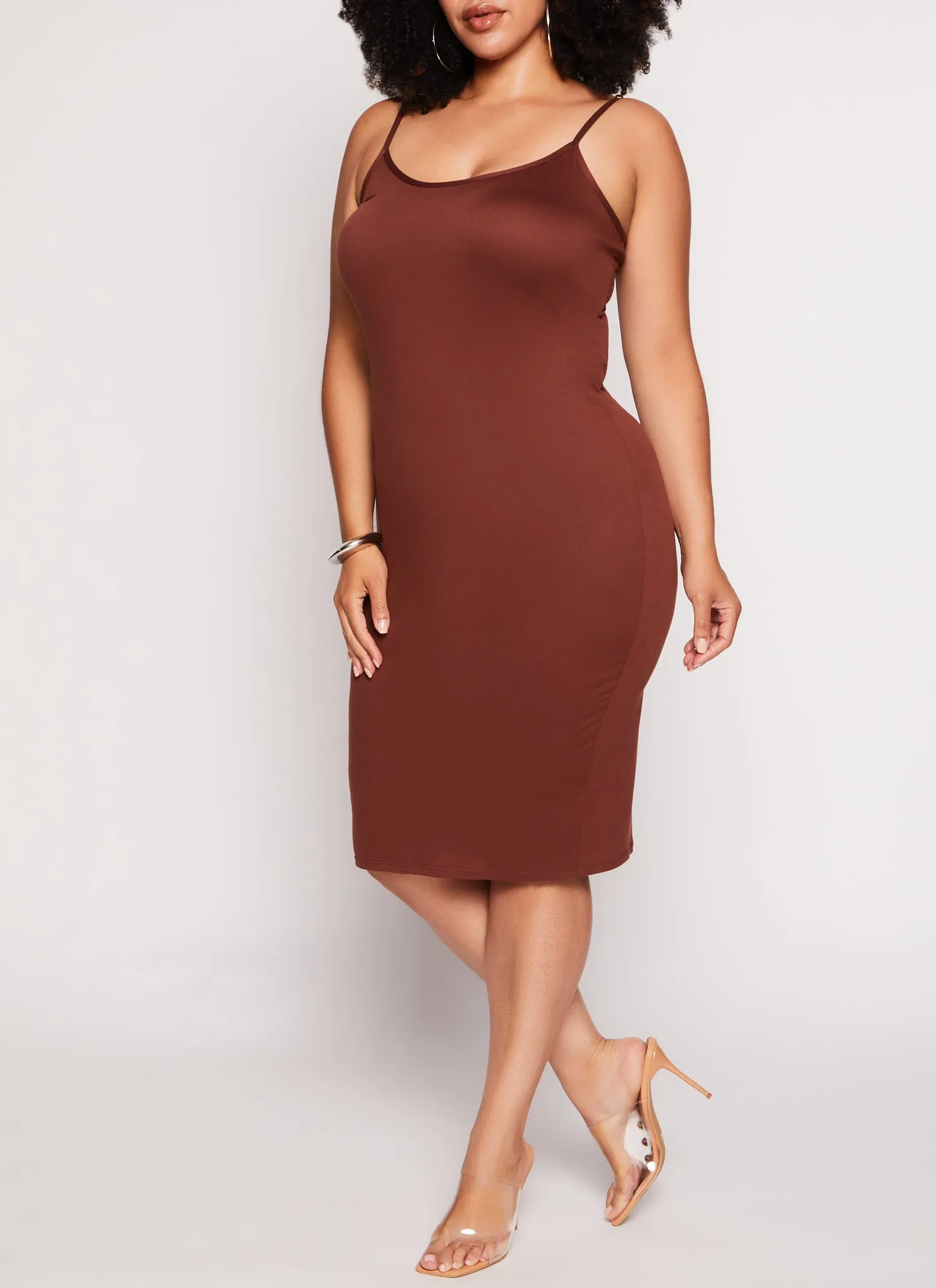 Plus Size Basic Scoop Neck Cami Midi Dress sold by Rainbow product image thumbnail 2
