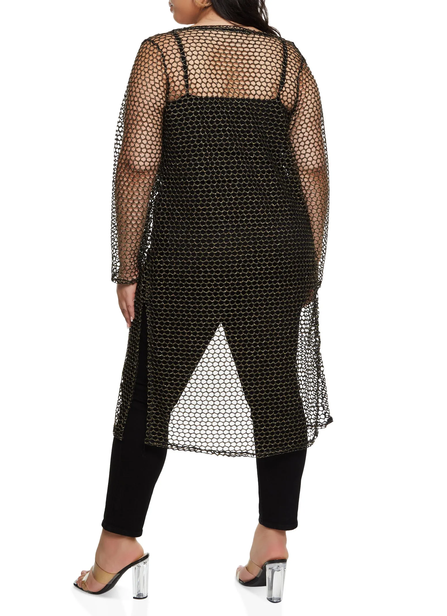 Plus Size Lurex Fishnet Duster sold by Rainbow product image thumbnail 2
