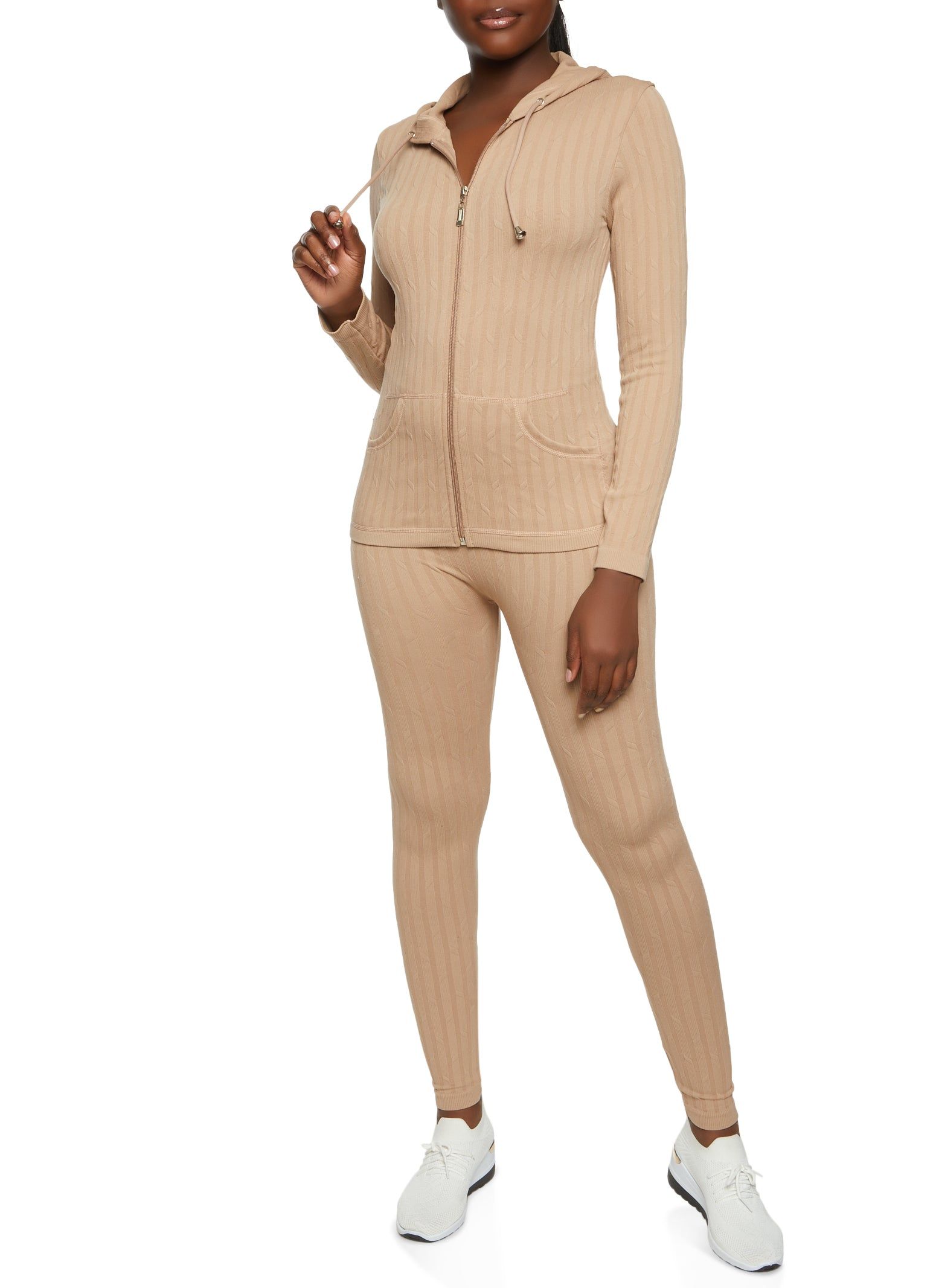 Seamless Ribbed Zip Front Hoodie sold by Rainbow product image thumbnail 2