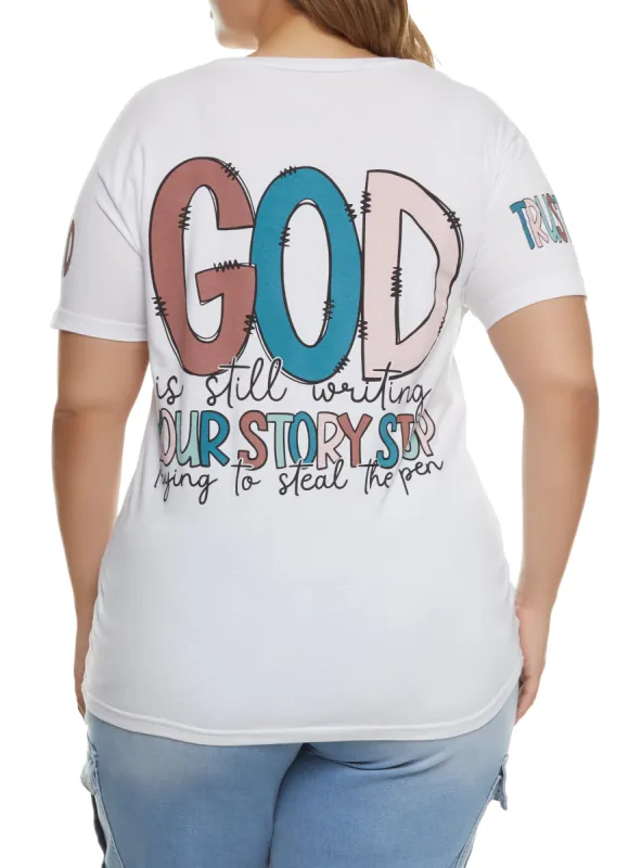 Plus Size Trust God Graphic Tee sold by Rainbow