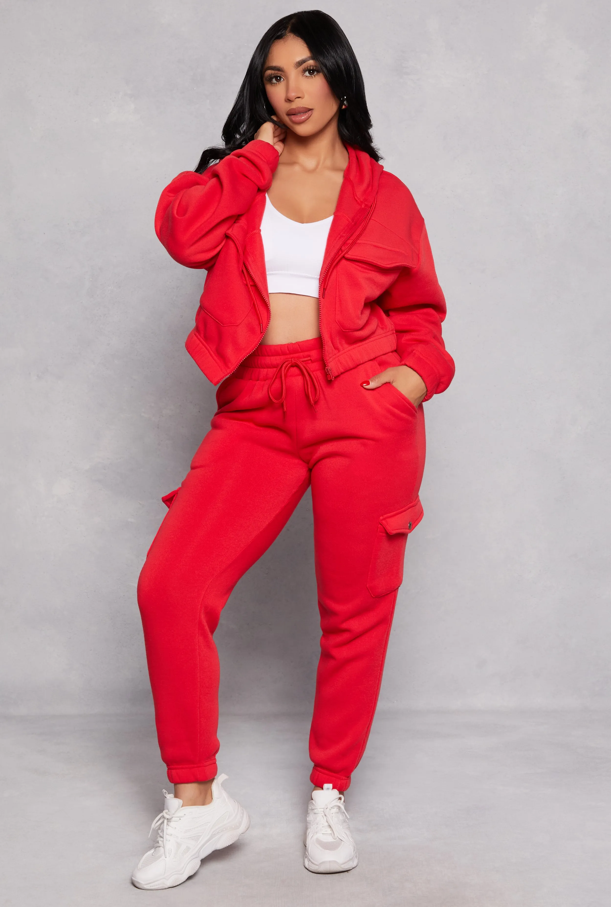 Fleece Zip Front Cropped Sweatshirt sold by Rainbow product image thumbnail 2