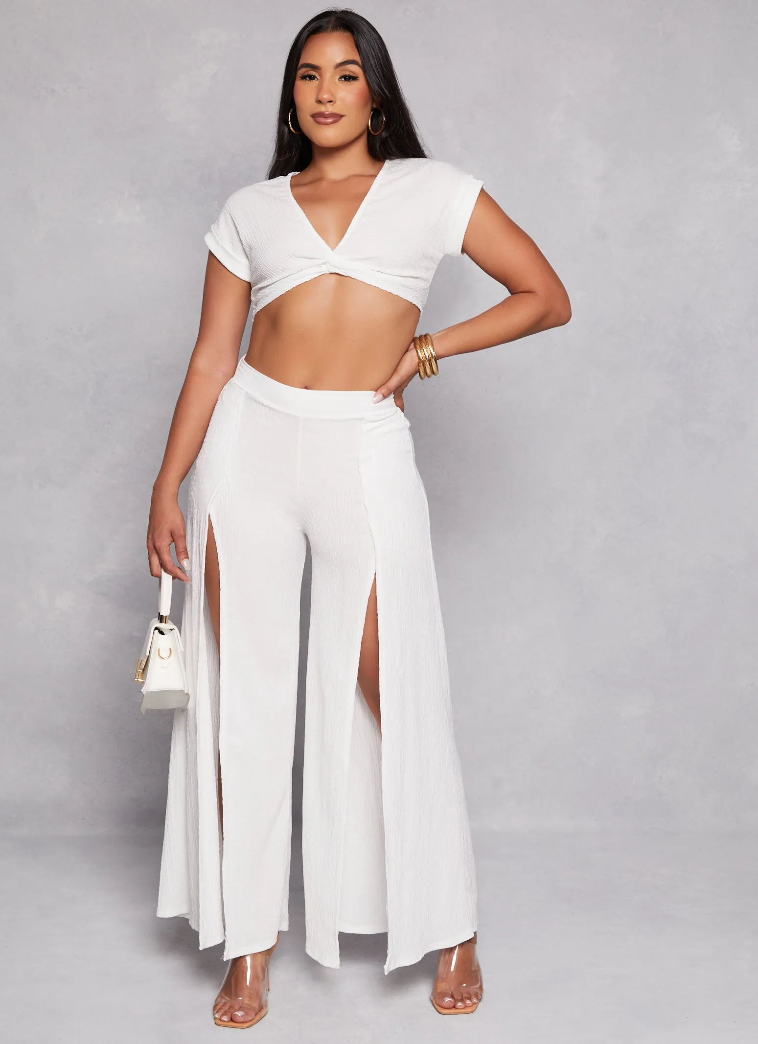 Fixed Cuff Twist Front Crop Top sold by Rainbow product image thumbnail 2