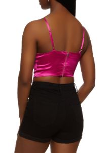 Satin Rhinestone Fringe Bustier Top sold by Rainbow