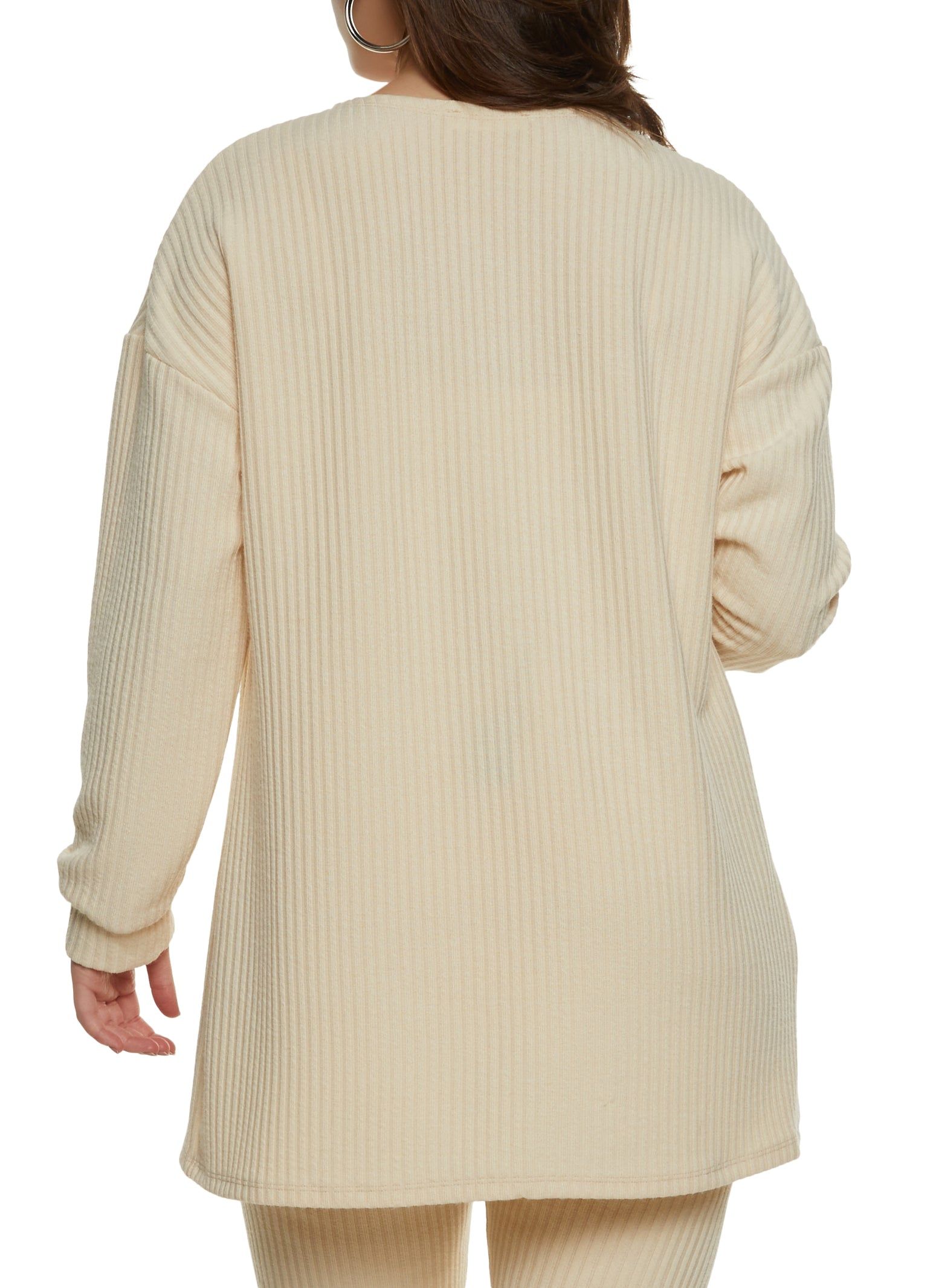 Plus Size Ribbed Open Front Cardigan sold by Rainbow product image thumbnail 3