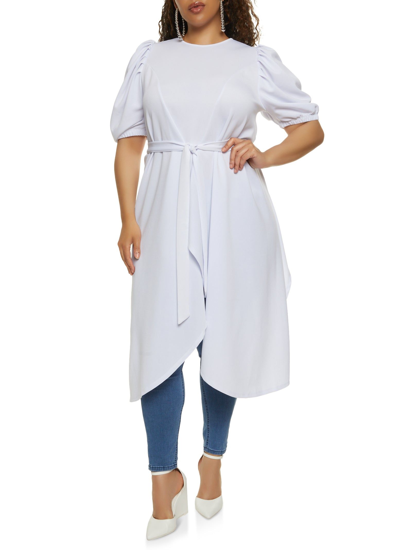 Plus Size Scuba Puff Sleeve Maxi Top sold by Rainbow product image thumbnail 2