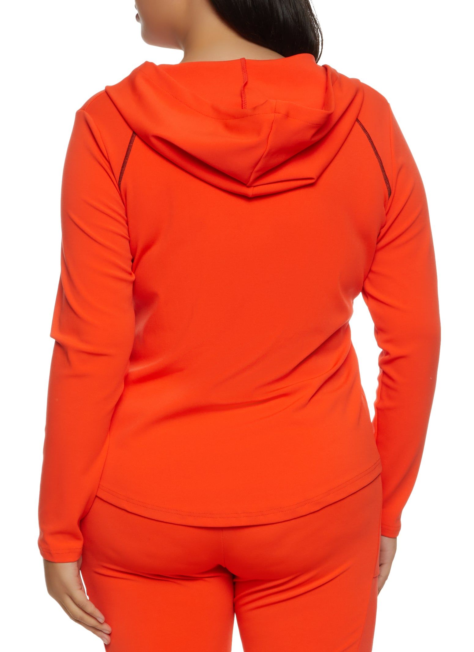 Plus Size Contrast Stitch Hooded Track Jacket sold by Rainbow product image thumbnail 3
