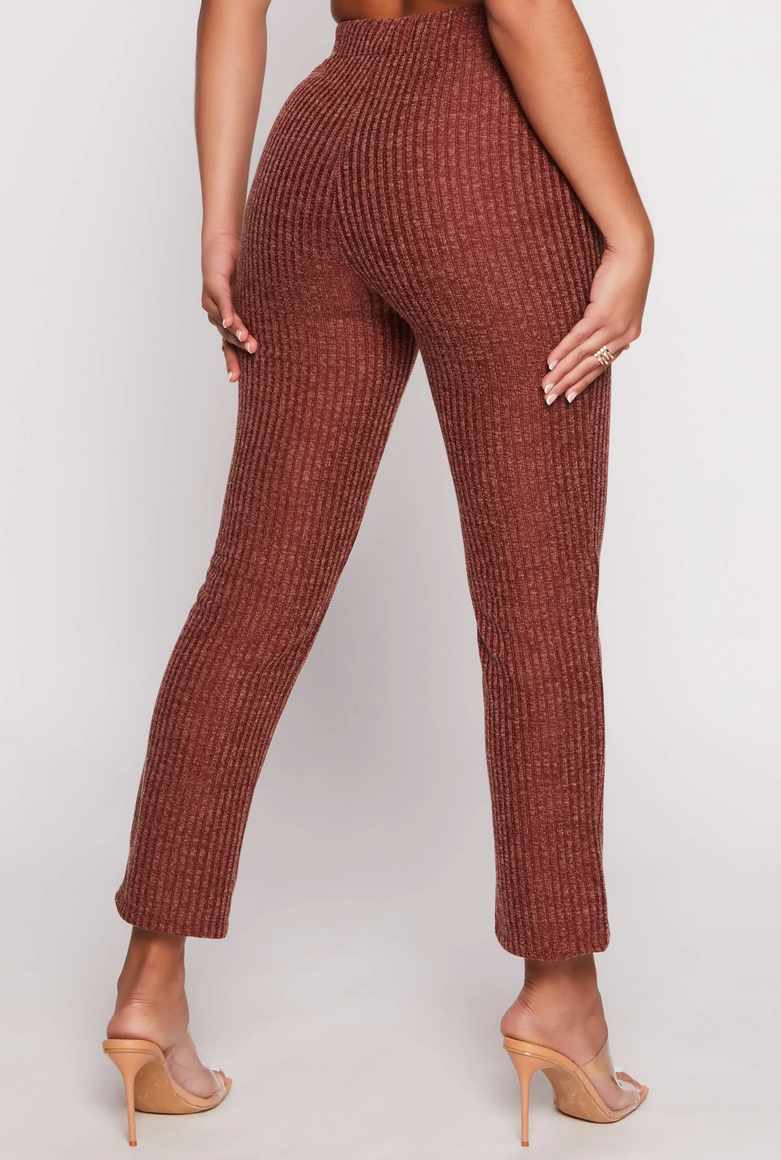 Ribbed Drawstring High Waist Straight Leg Pants sold by Rainbow product image thumbnail 3