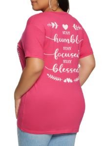 Plus Size Blessed Beyond Measure Graphic Tee sold by Rainbow
