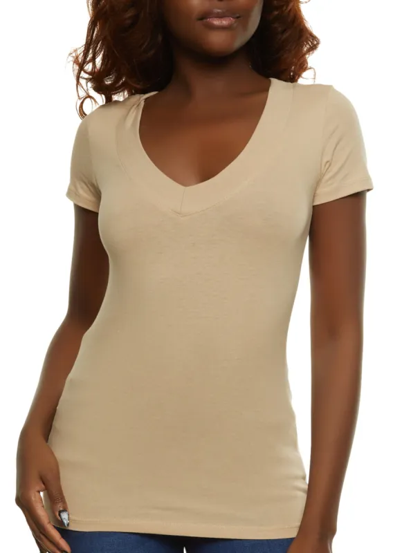 Basic Wide V Neck Tee sold by Rainbow