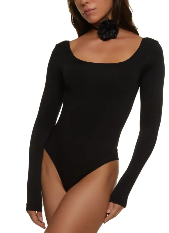 Long Sleeve Square Neck Bodysuit sold by Rainbow