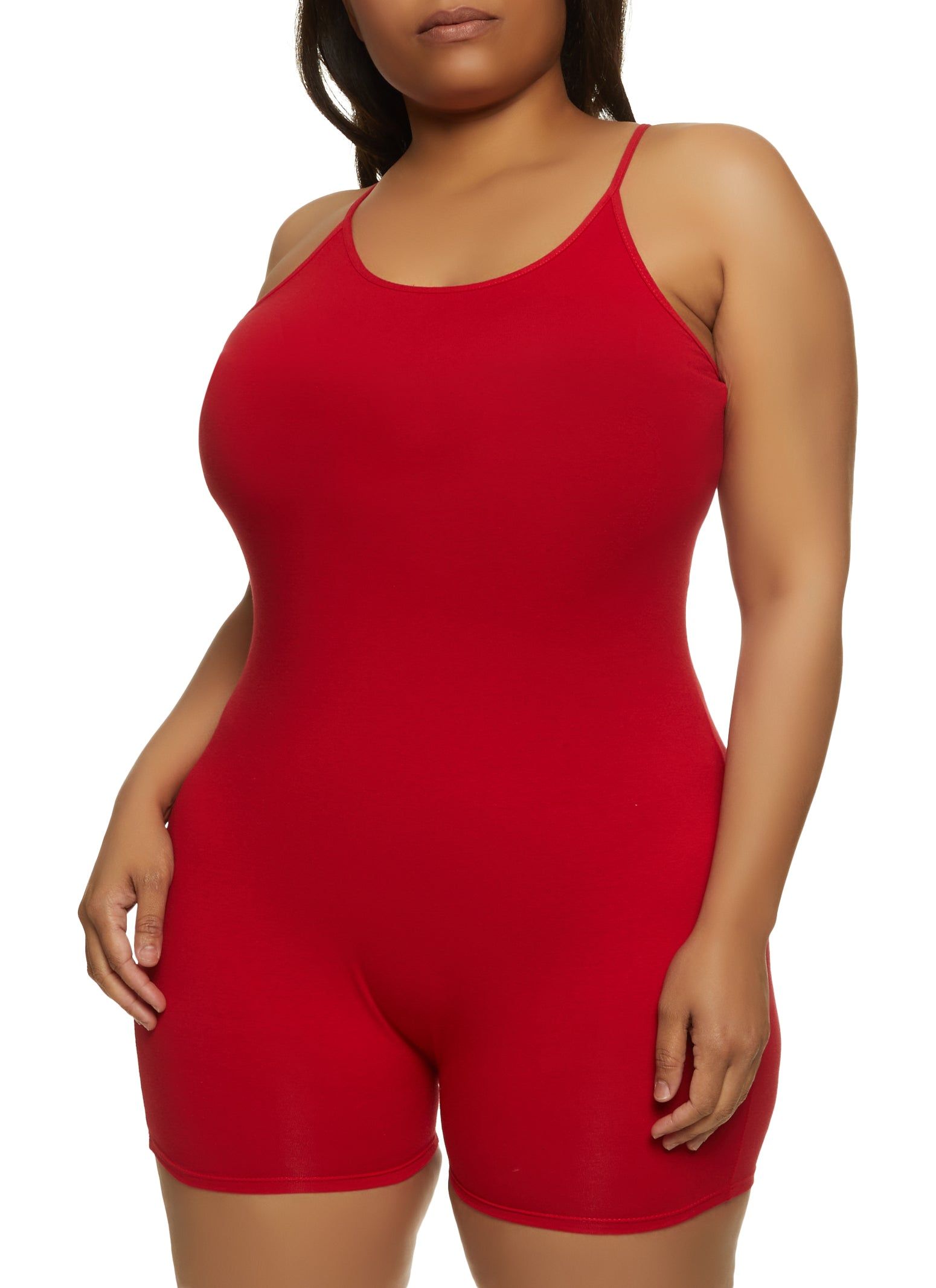 Plus Size Basic Cami Romper sold by Rainbow