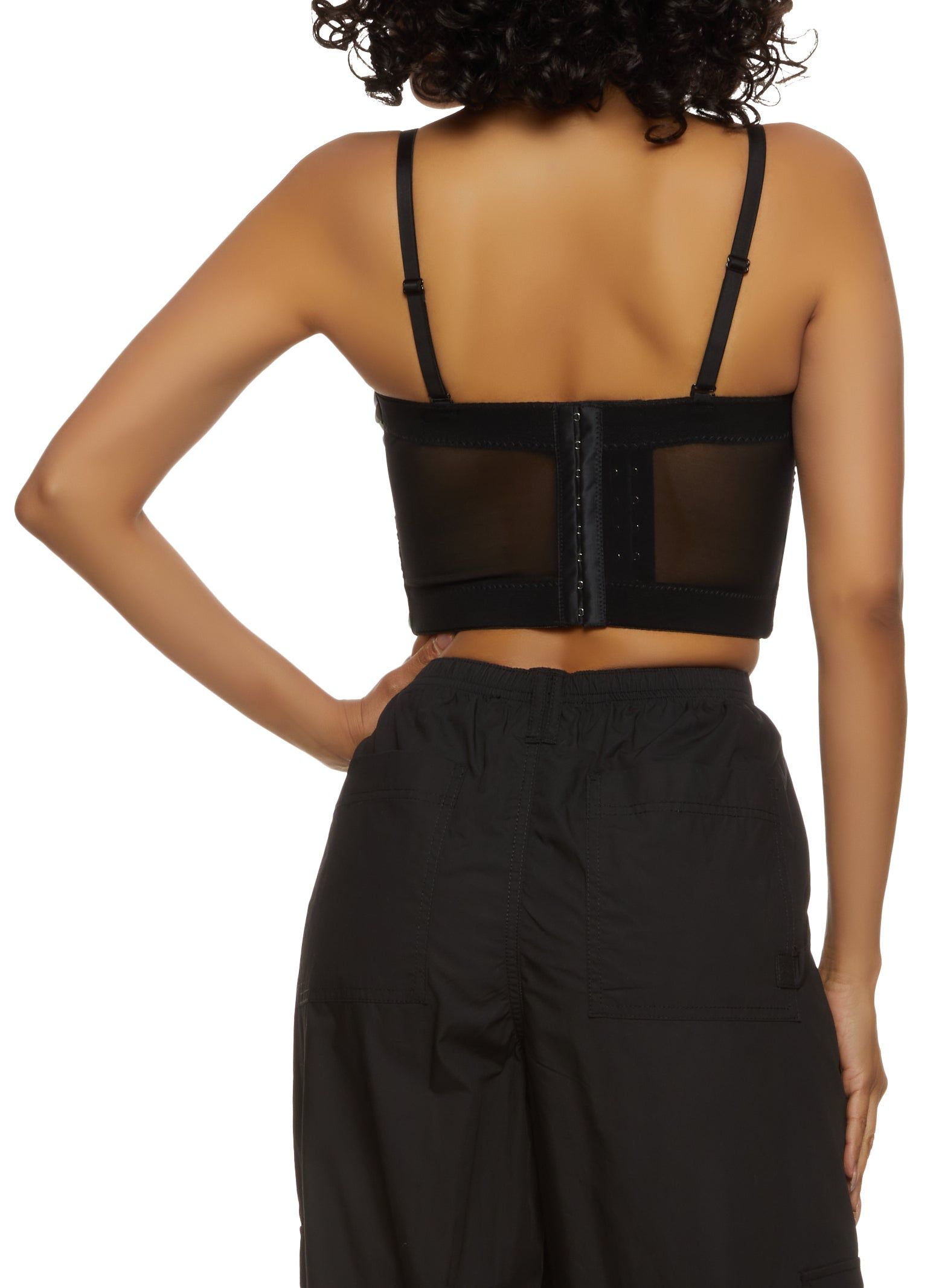 Gem Rhinestone Faux Pearl Studded Bustier Top sold by Rainbow product image thumbnail 3