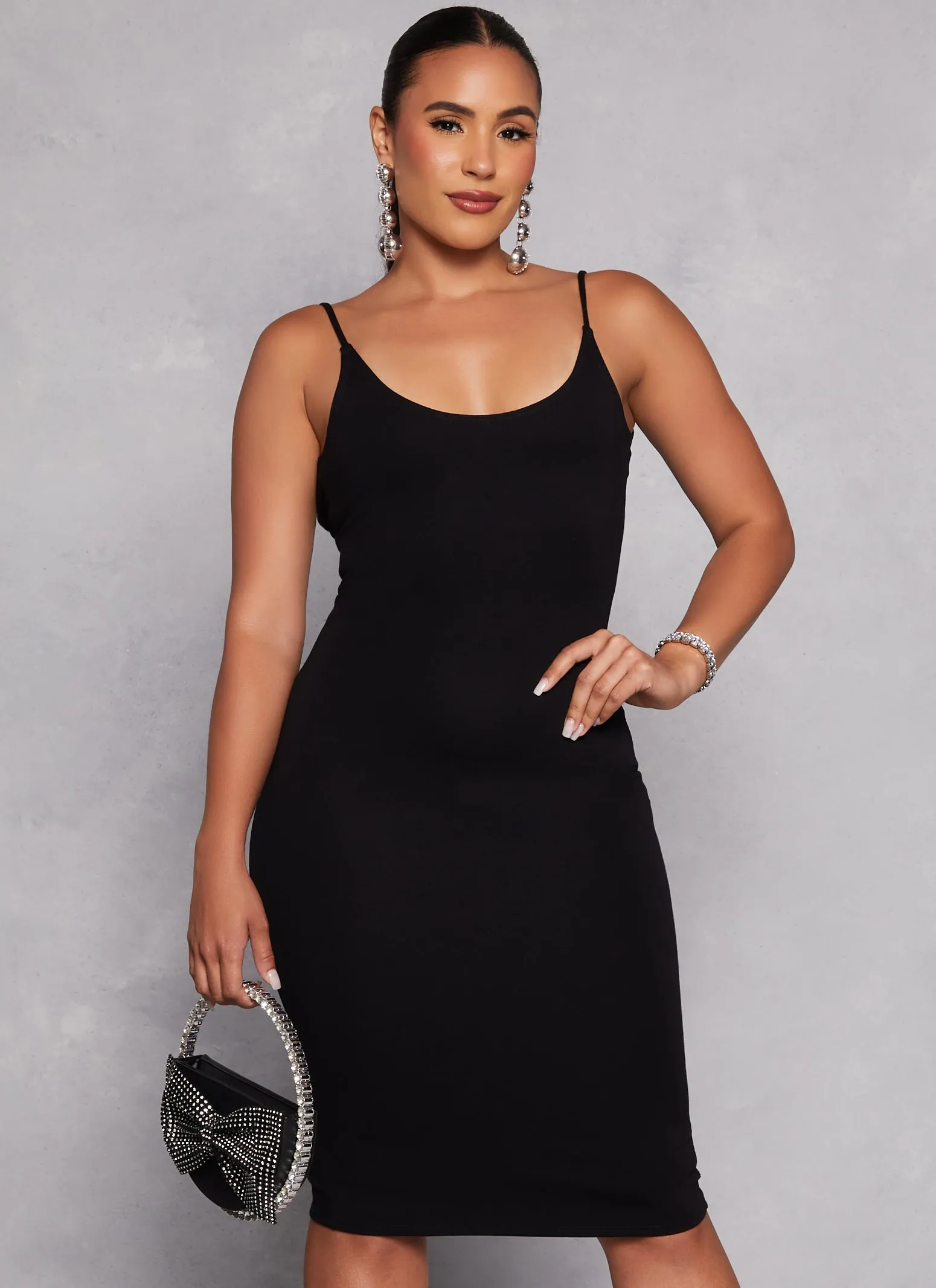 Solid Low Back Cami Midi Dress sold by Rainbow