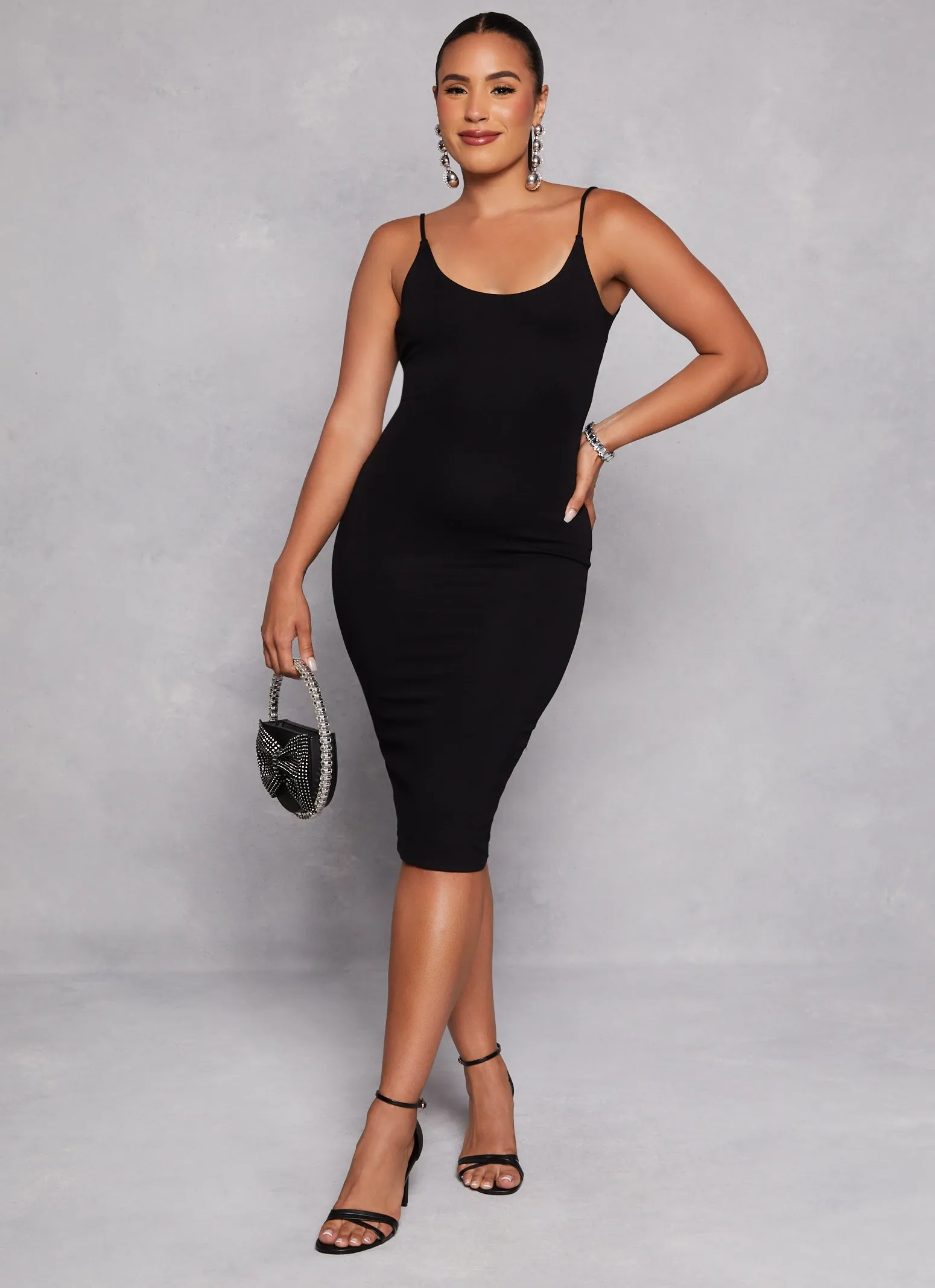 Solid Low Back Cami Midi Dress sold by Rainbow product image thumbnail 2