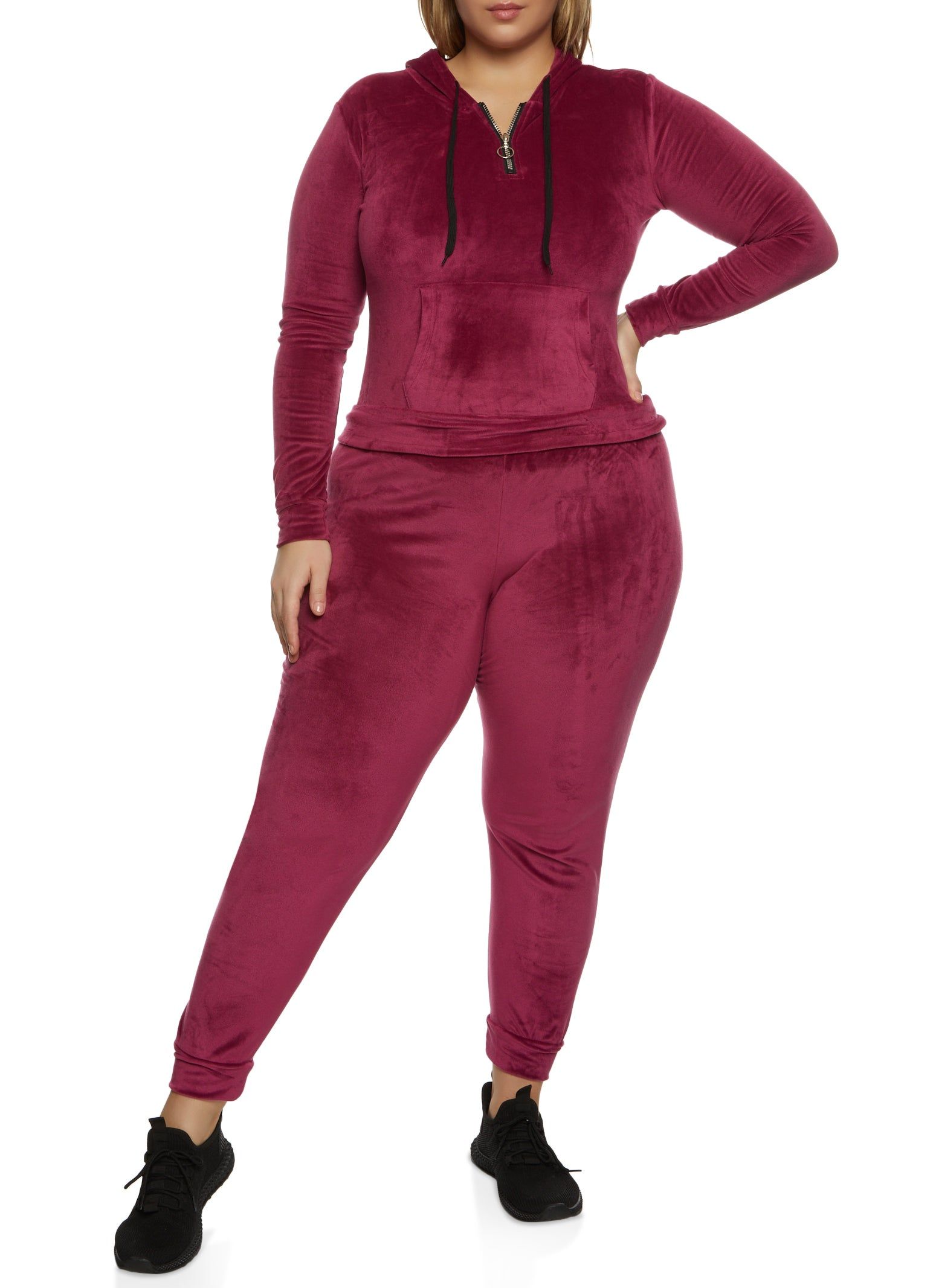 Plus Size Half Zip Velour Sweatshirt sold by Rainbow product image thumbnail 2