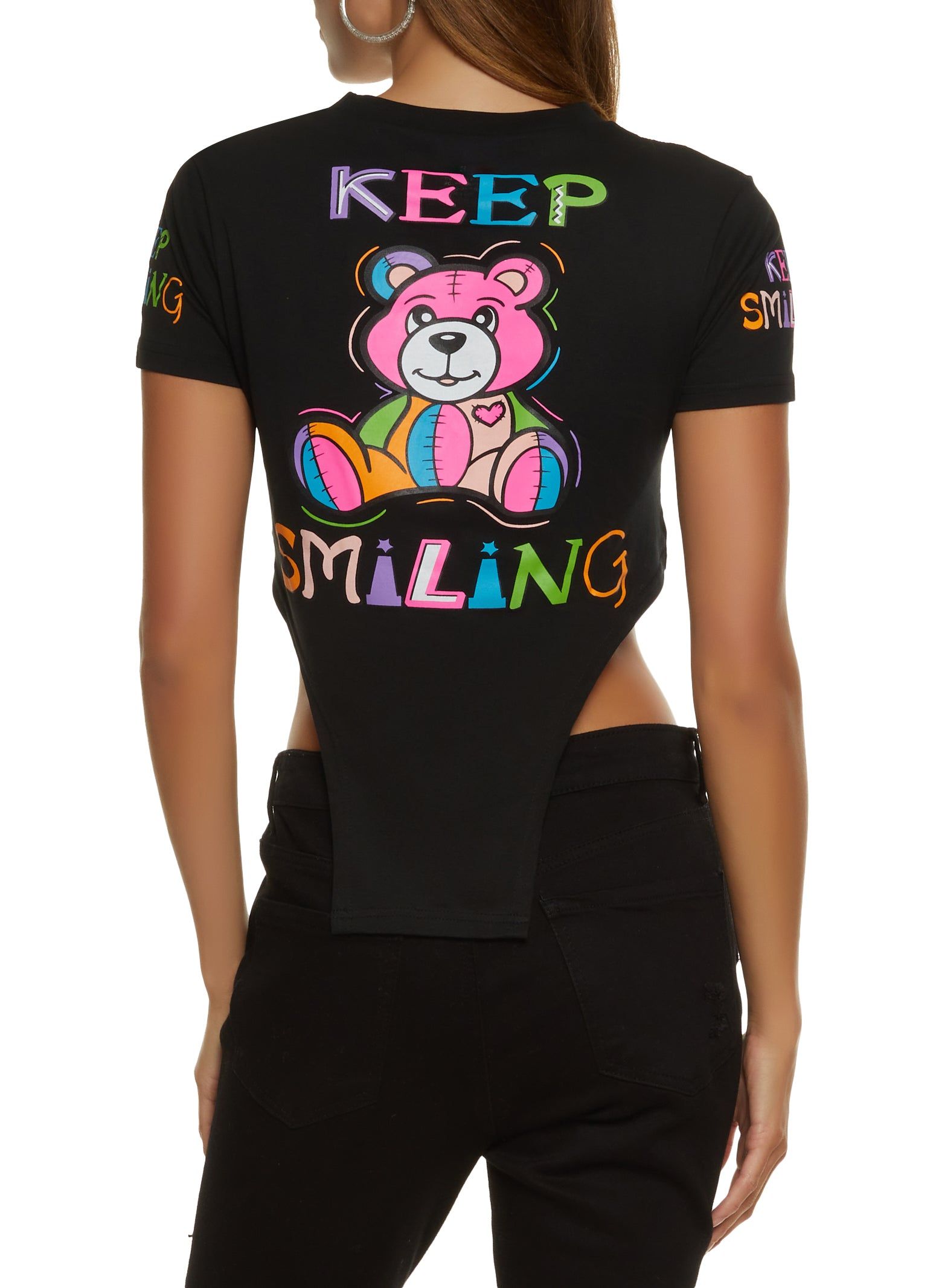 Keep Smiling Bear Hanky Hem Graphic Tee sold by Rainbow product image thumbnail 2