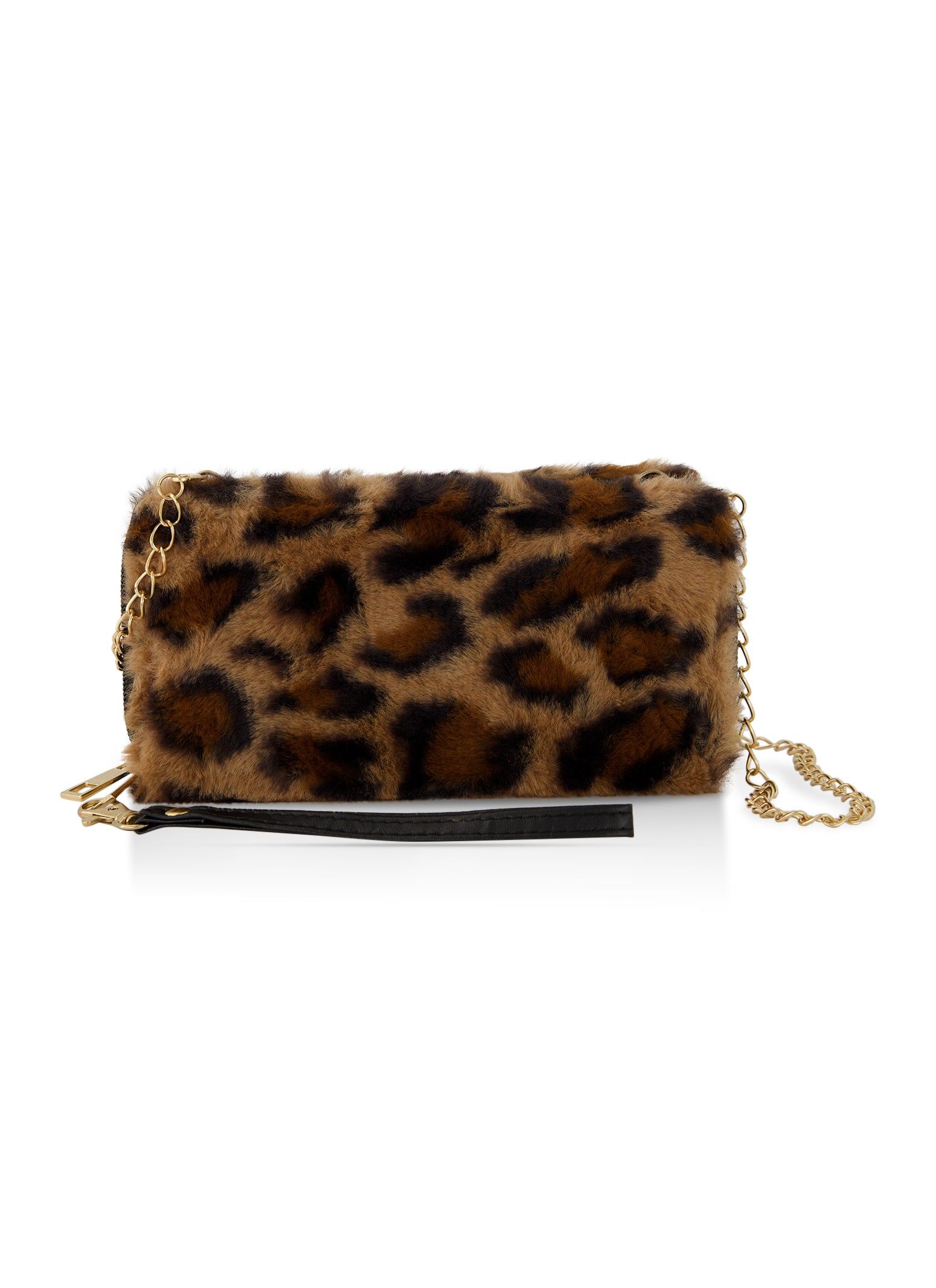 Faux Fur Chain Strap Wallet sold by Rainbow