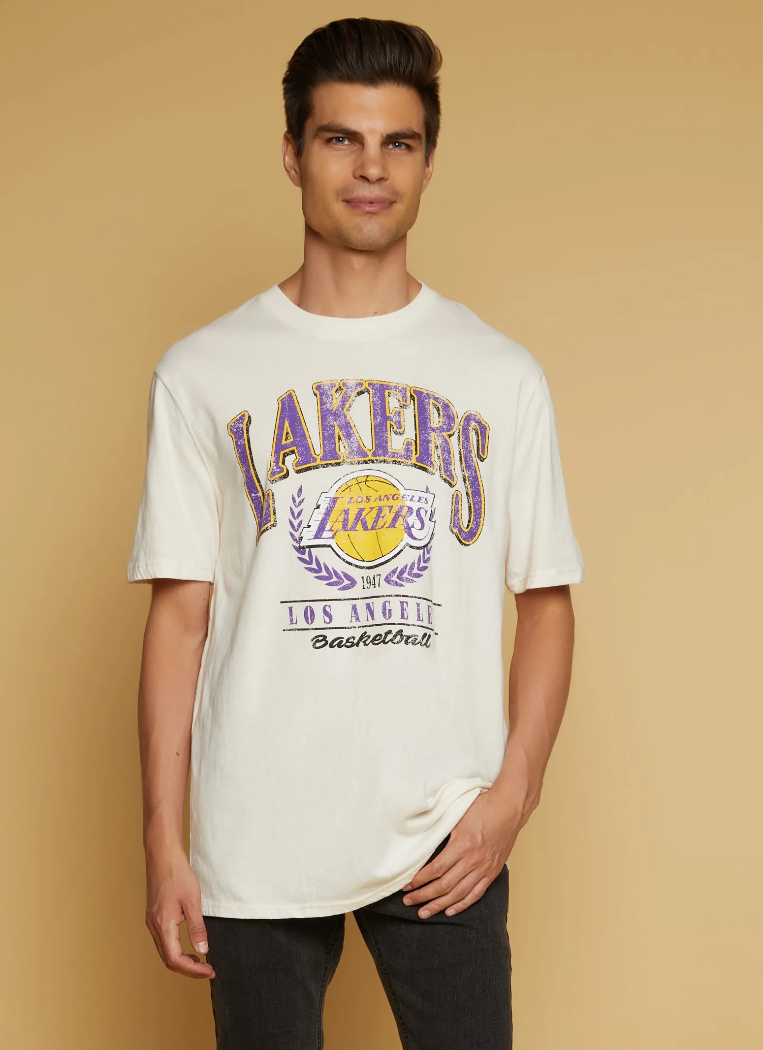 Mens NBA Los Angeles Lakers 1947 Basketball Graphic T Shirt sold by Rainbow