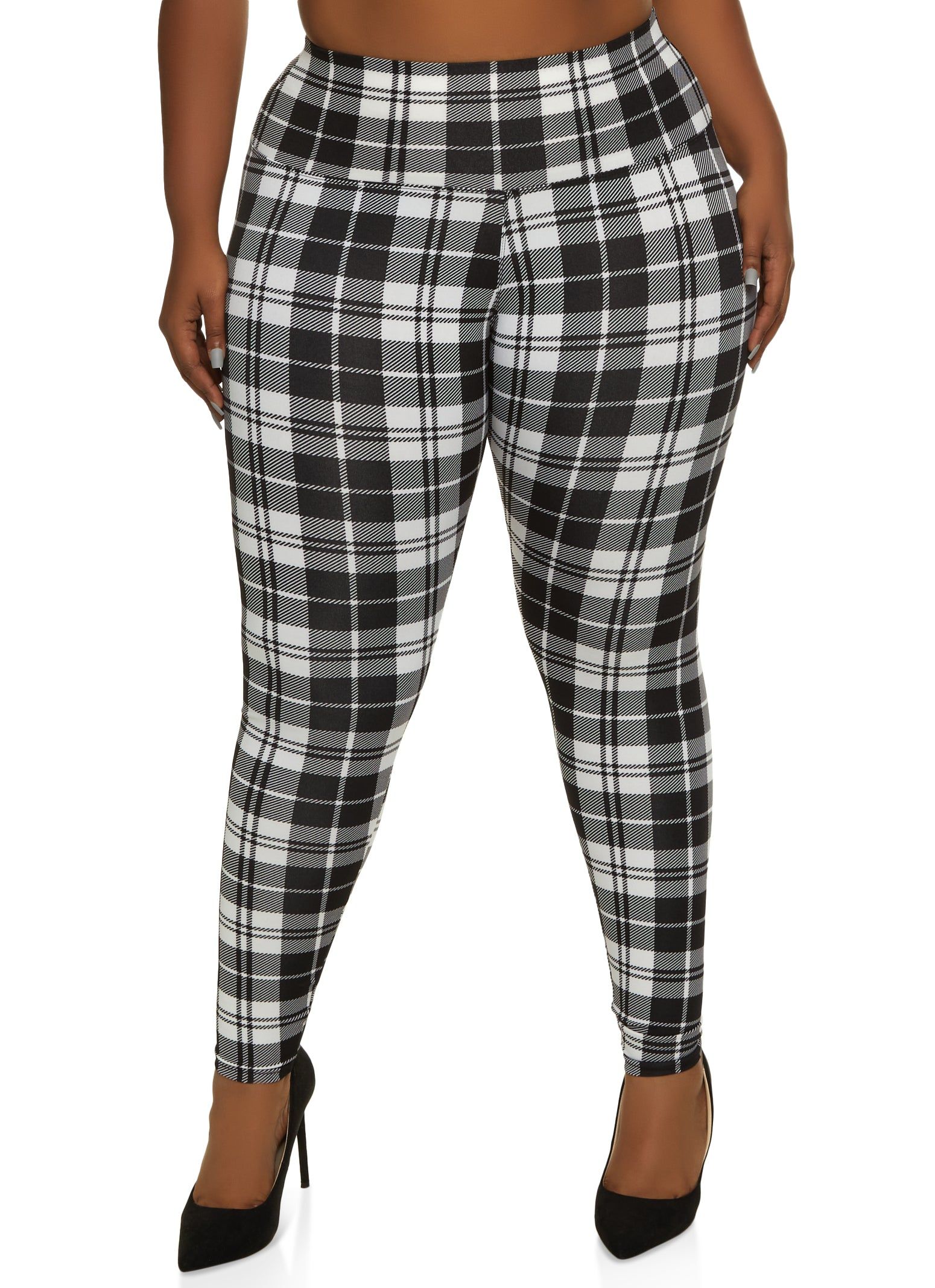 Plus Size Plaid Leggings sold by Rainbow